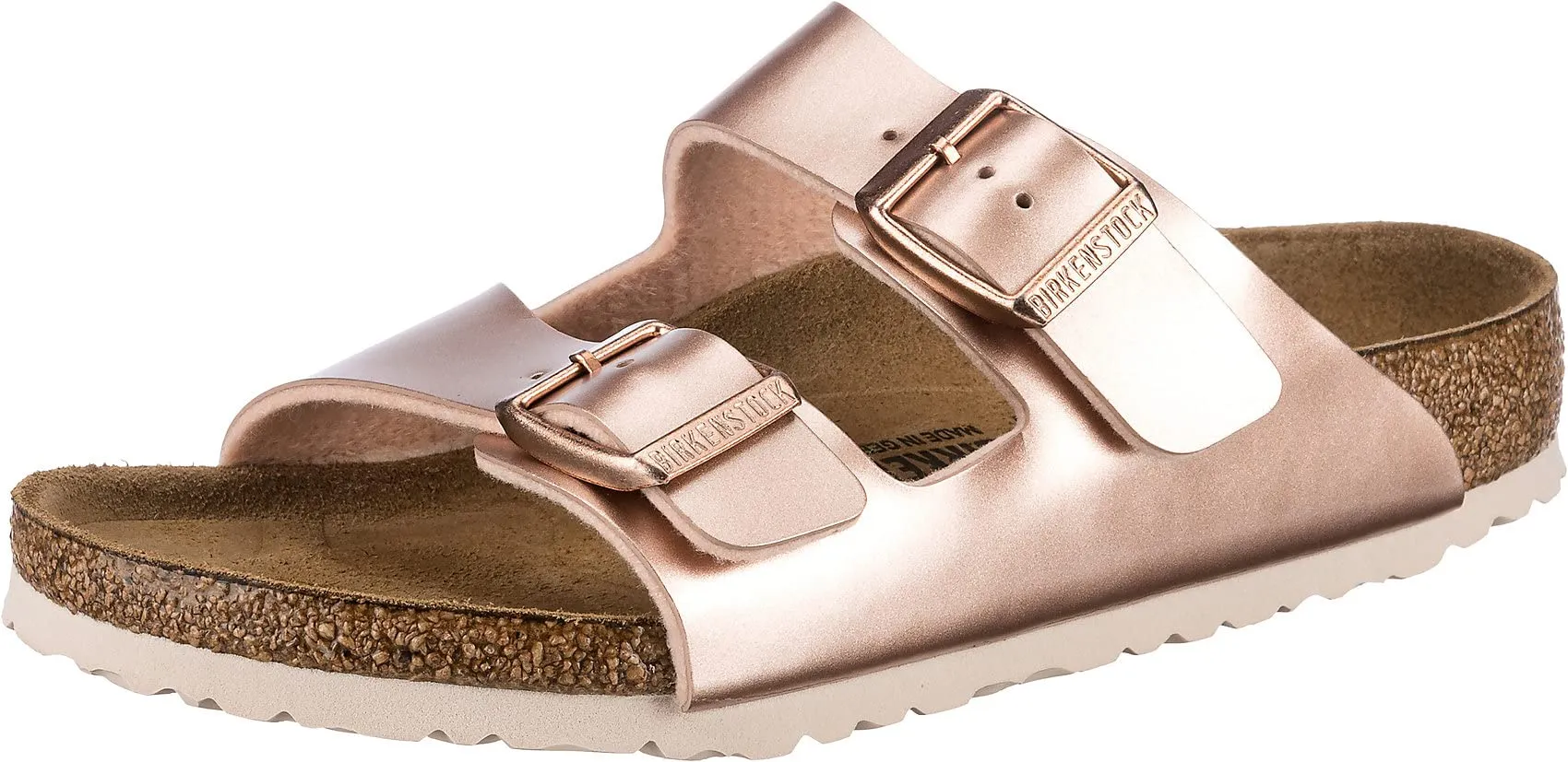 Birkenstock Arizona Kids, Birko Flor, PIANELLE, Marrone (Electric Metallic Copper Electric Metallic Copper), 28 EU