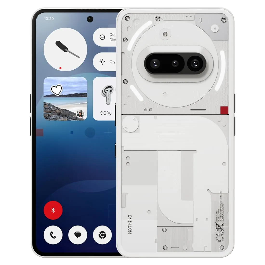 Nothing Phone (3a) 256 GB - Handy mit Essential Space, 50-MP-Hauptkamera, 32-MP-Frontkamera, 30-facher Ultra-Zoom, 12 GB RAM, Langer Akkulaufzeit und 6,77 Zoll Flexibles FHD+ AMOLED-Display - Weiß