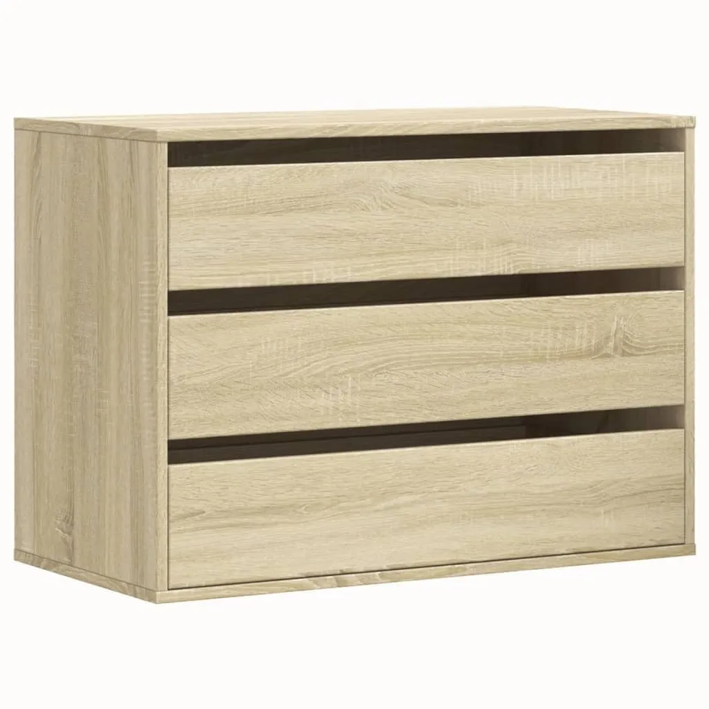 vidaXL Cassettiera Angolare Rovere Sonoma 80x41x58cm Legno Multistrato, Mobile con cassetti, armadietto con cassetti, portaoggetti con cassetti