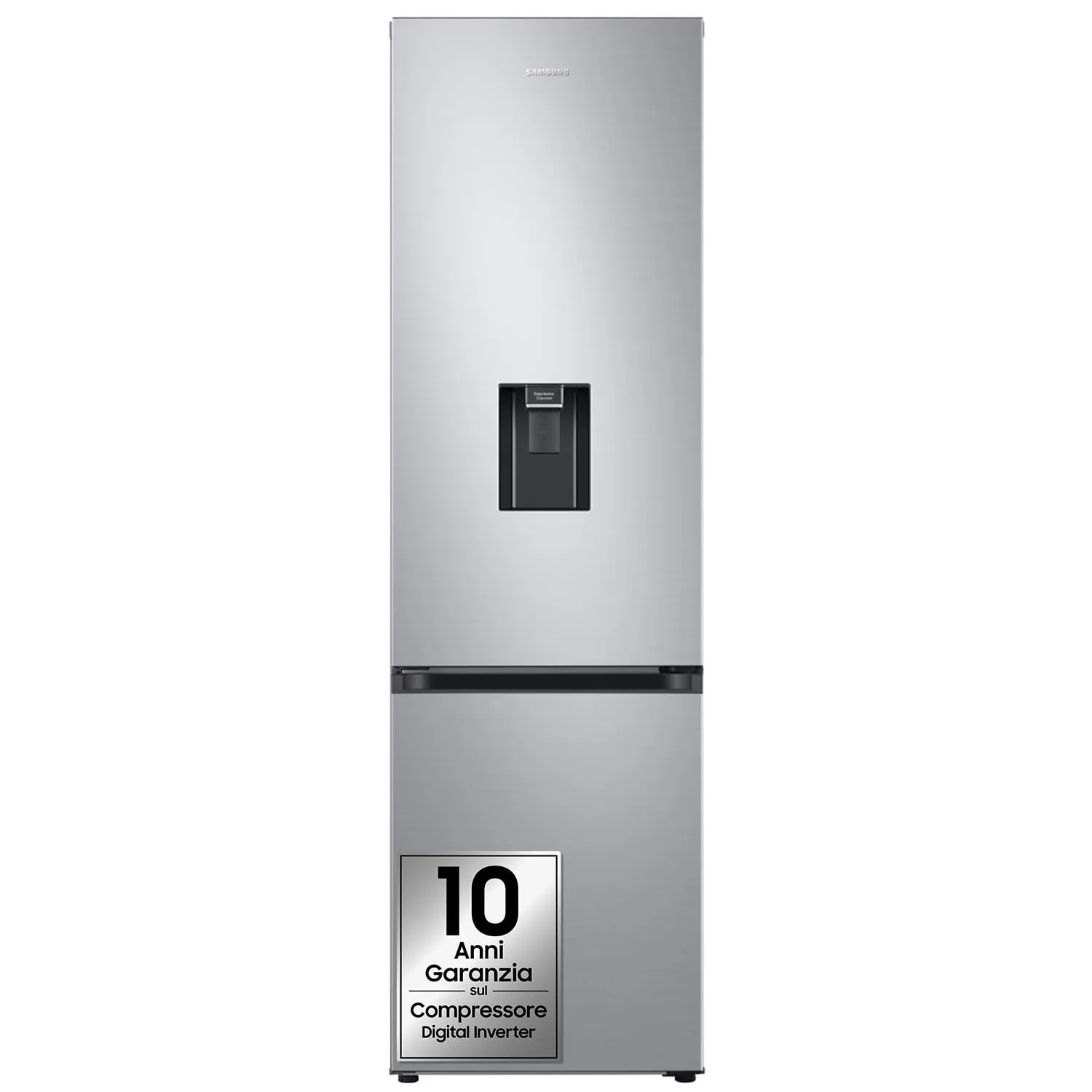 Samsung Frigorifero Combinato EcoFlex AI RB38C634DSA/EF con Dispenser dell'Acqua, WiFi, SpaceMax, Total No Frost, Motore Digital Inverter Garantito 20 Anni, 386 L, LxAxP: 59,5x203x65,8 cm, Silver Inox