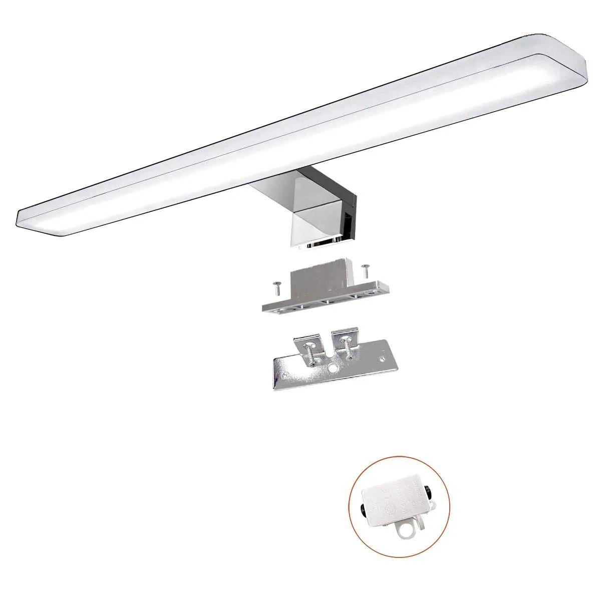 YIQAN Lampada da Specchio da Trucco a Led 4000K 30cm 8W 640lm da Bagno Luce Armadio Illuminazione Morsetto