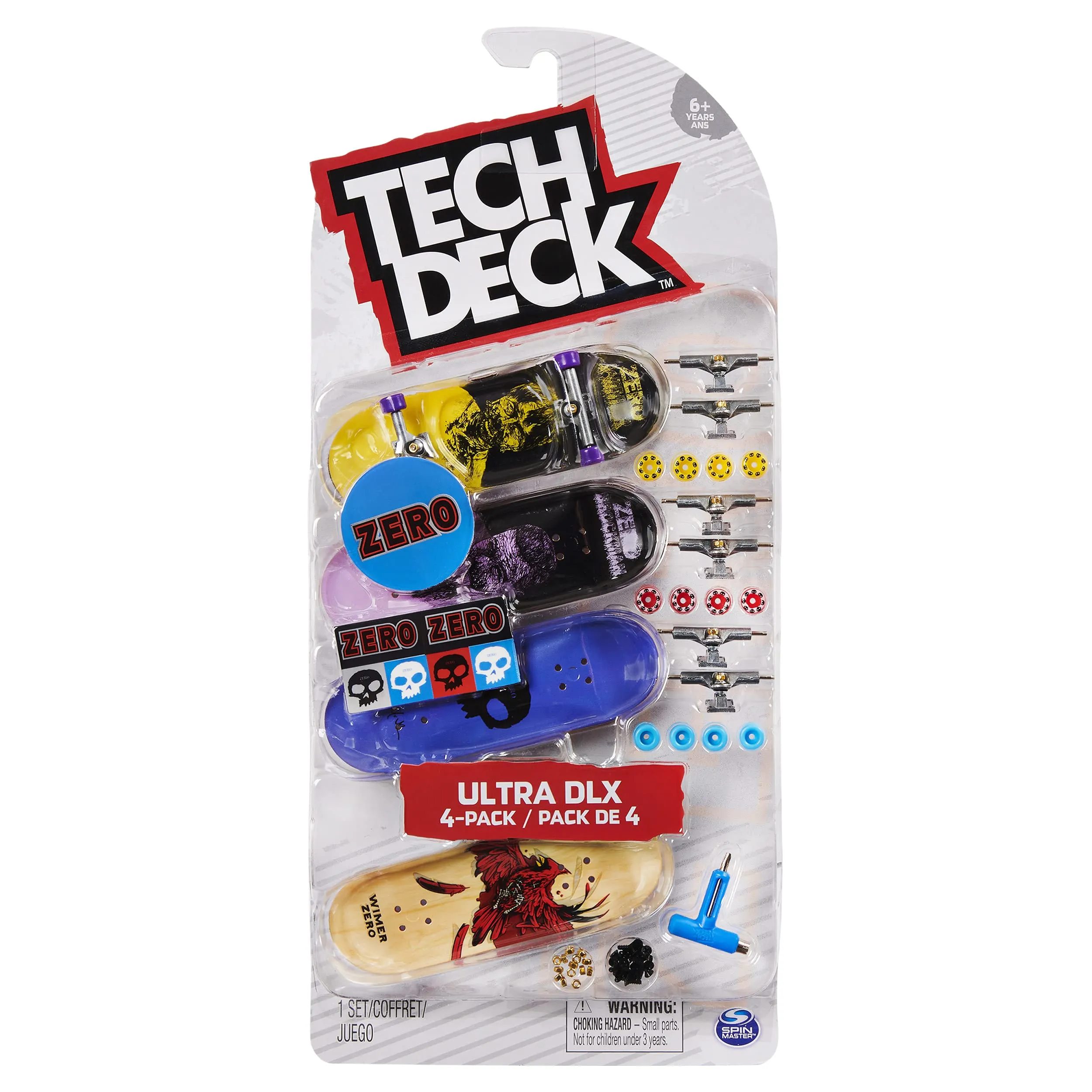 Tech Deck | Mini Skate FINGERSKATE | 4 Mini Skate personabilizzabili fingerskate con grafiche Originali, Giocattoli per Bambini e Bambine dai 4 Anni