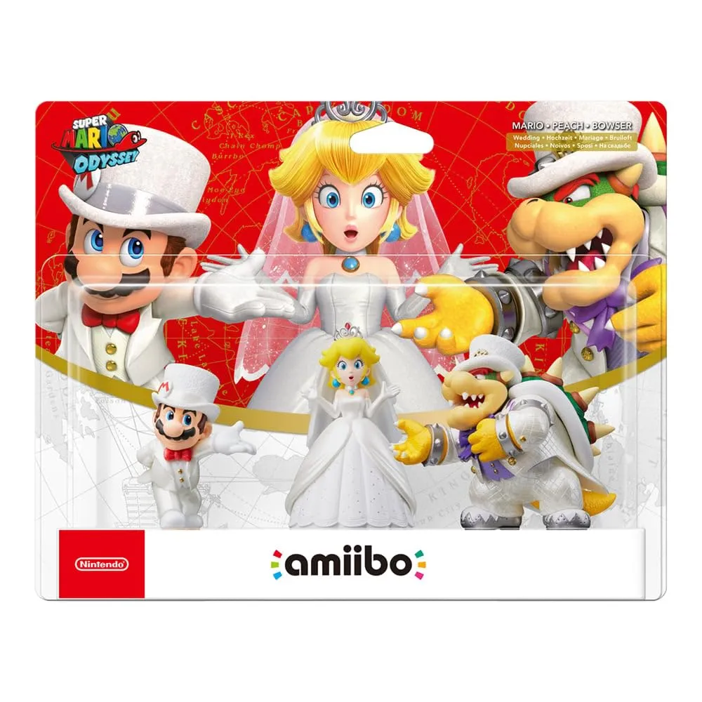 Nintendo Switch: Amiibo 3 Pack: Mario, Peach e Bowser Super Mario Odyssey