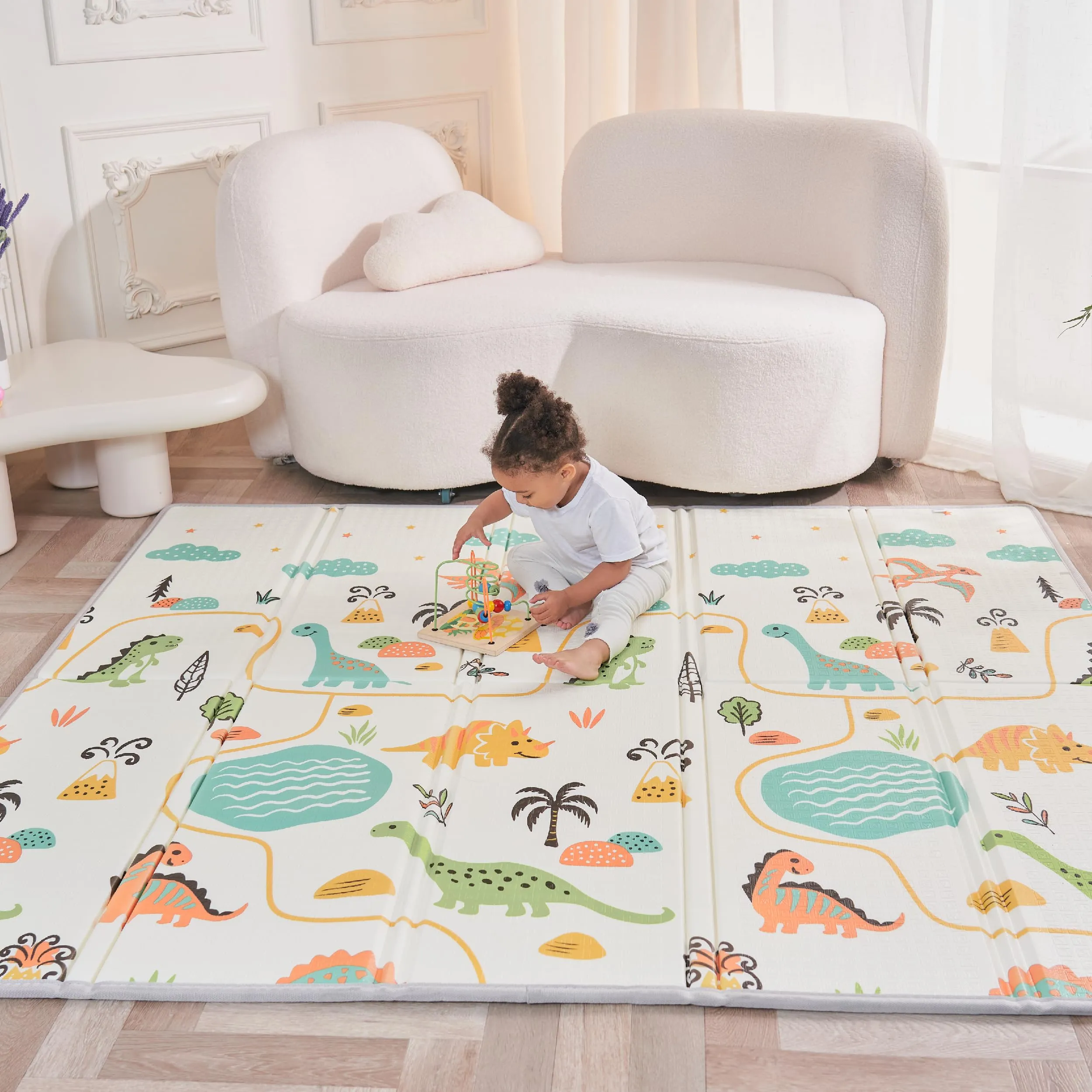 SUPERBE BEBE Tappeto Per Bambini e Neonati Reversibile e Non Tossico, Pieghevole e Impermeabile in Schiuma Per Bimbi. Per la Camera del Bambino o della Bambina. 150x180x1cm Regalo Bambino