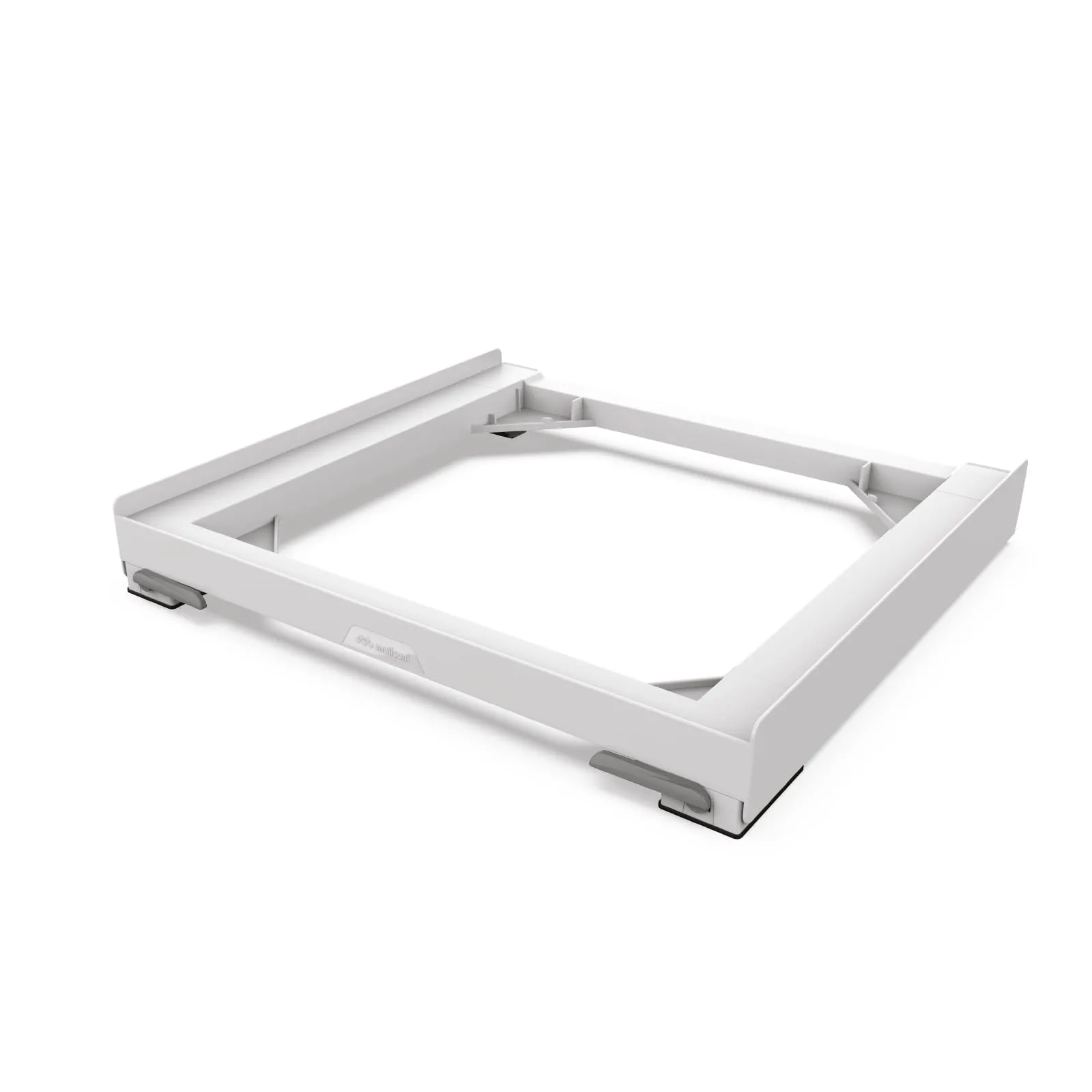 Meliconi Base Wash Evo Base Anti-Vibrazione con ruote e freni + plastica riciclata, per Spostare Facilmente la Lavatrice o Asciugatrice, con Leve Freno Frontali, Portata 250 Kg, Bianco