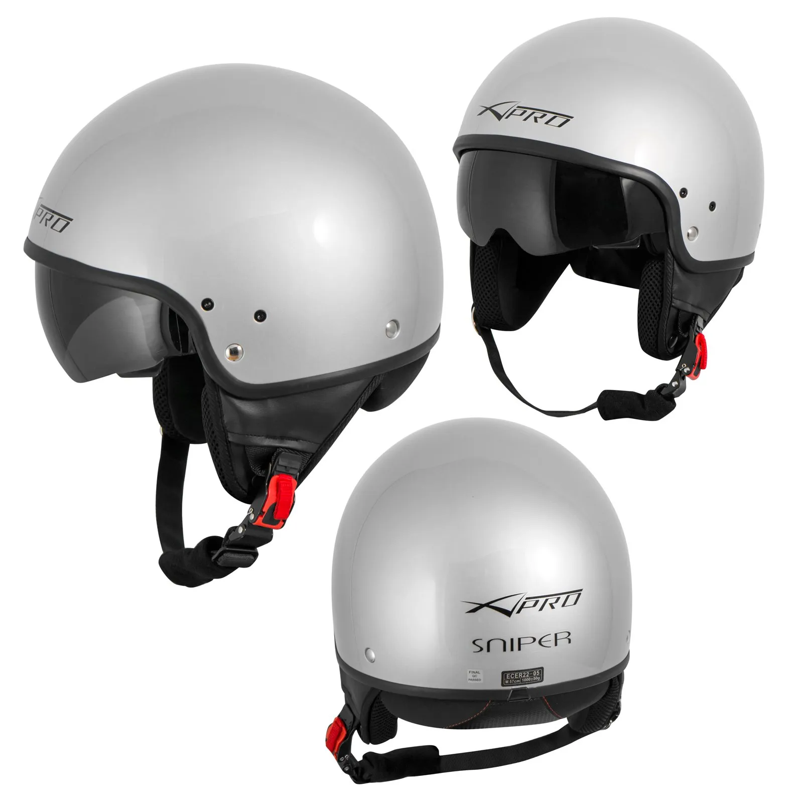 Casco Jet Scooter Moto Omologato ECE 22-06 Visiera Parasole SonicMoto