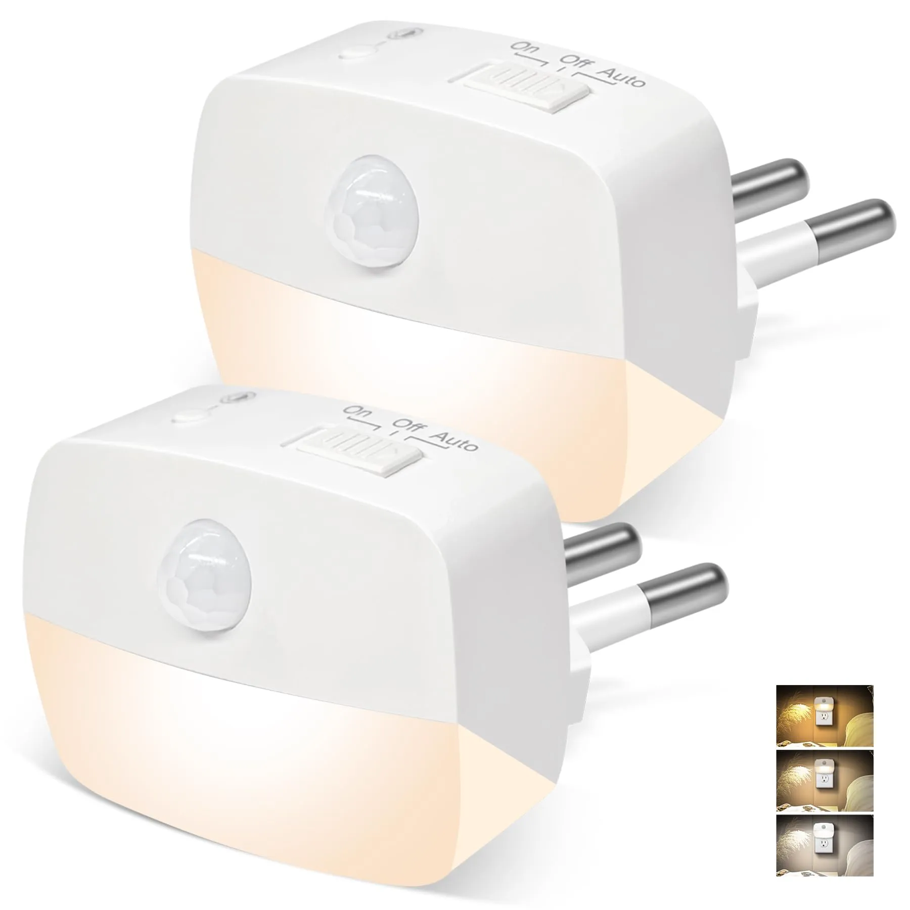 AmmToo Luce notturna a LED con sensore di movimento, luce notturna per bambini, luce di movimento per interni, luce notturna, illuminazione per scale, sensore di accensione e spegnimento, luce per