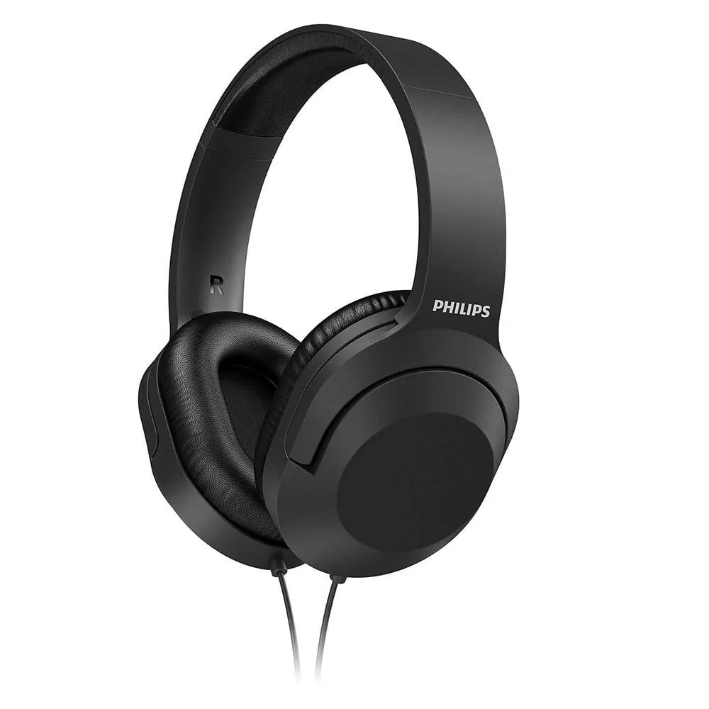Philips H2005BK/00 Cuffie Stereo Over Ear con Filo 2 m Driver al Neodimio da 40 mm, Isolamento Acustico Passivo, Fascia Regolabile e Leggera Nero, On Ear, Wired