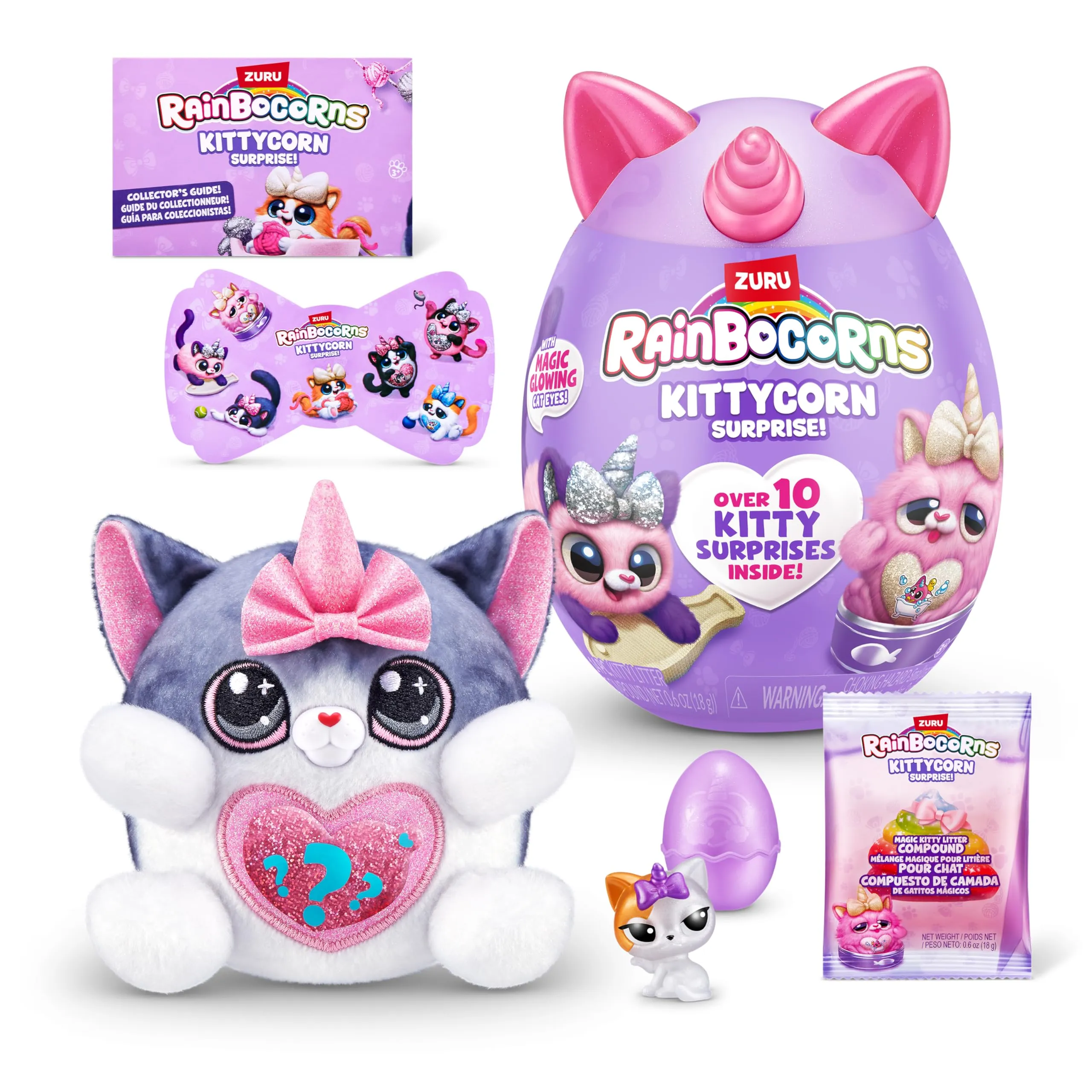 Rainbocorns Kittycorn Surprise Series 7, American Short Hair Cat - Collectible Plush - 10 Surprises to Unbox, Peel and Reveal Heart, stickers, Ages 3+ (American Short Hair)