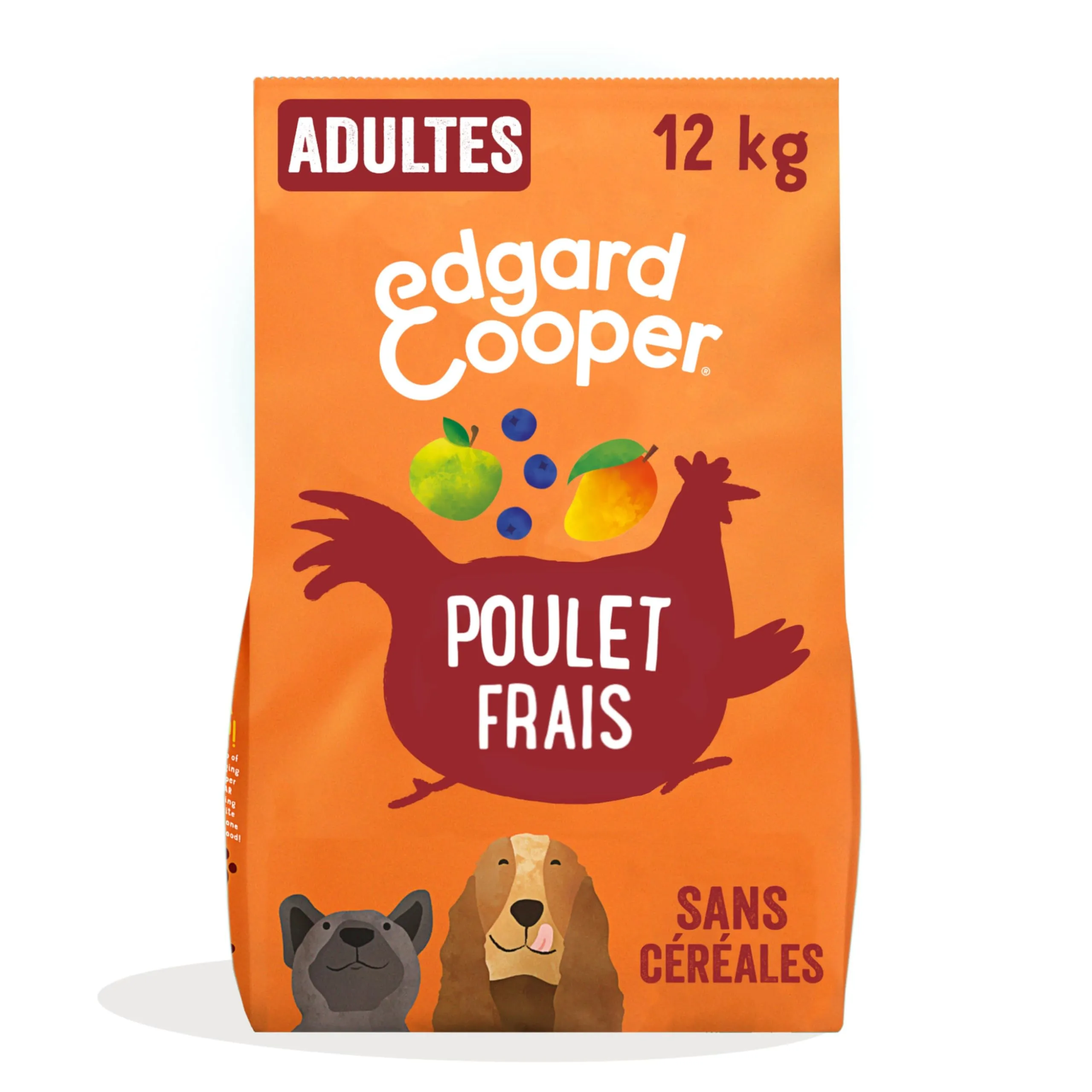 Edgard Cooper Crocchette Cane Senza Cereali, (Pollo Fresco, 12kg), Carne fresca e proteica, Cibo Naturale per Cane Adulto, Ipoallergenico, Senza zuccheri aggiunti