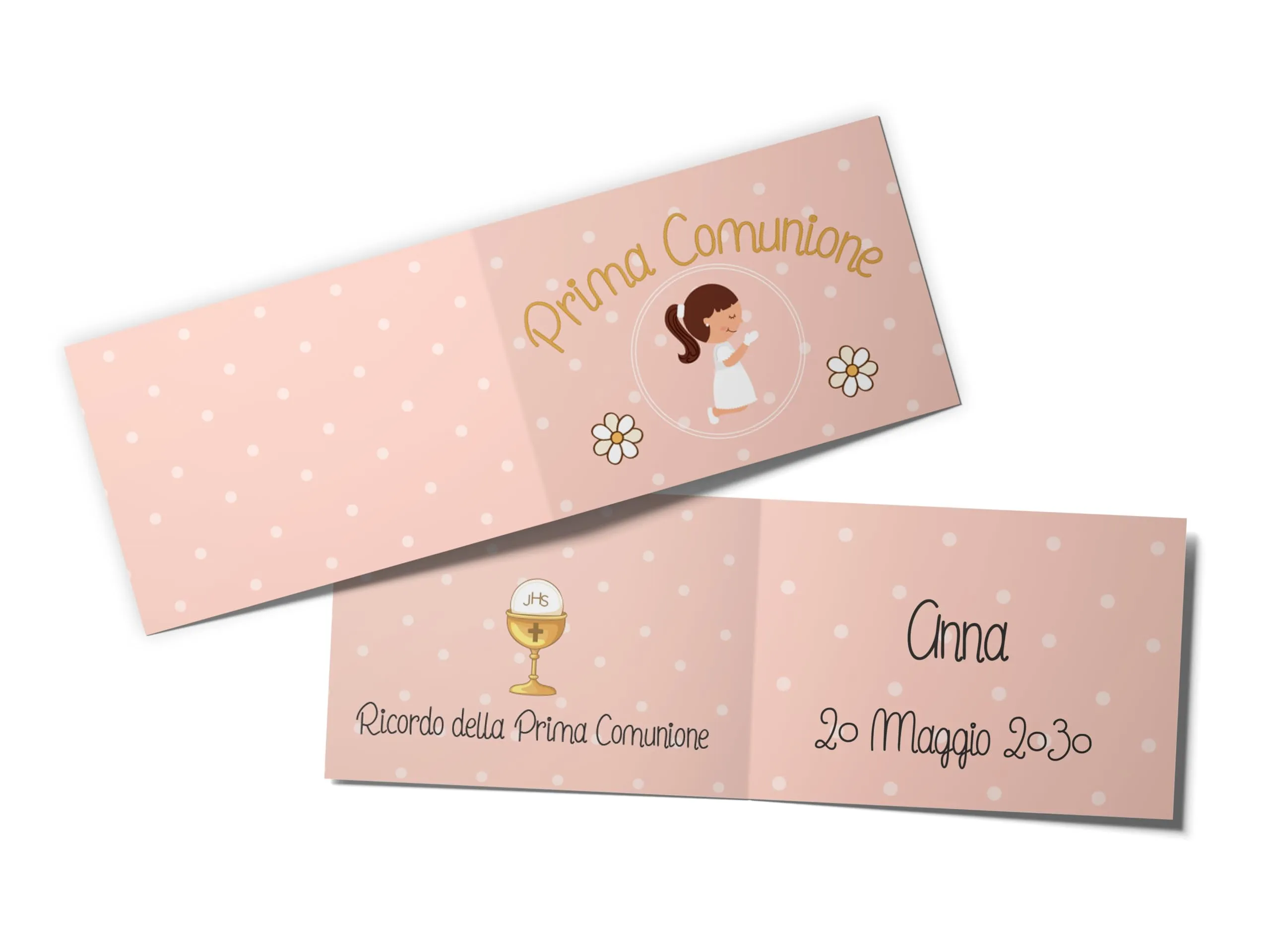 Bigliettini Bomboniera Confetti Personalizzabili con Nome e Data per tutte le Occasioni (12-Prima-Comunione)