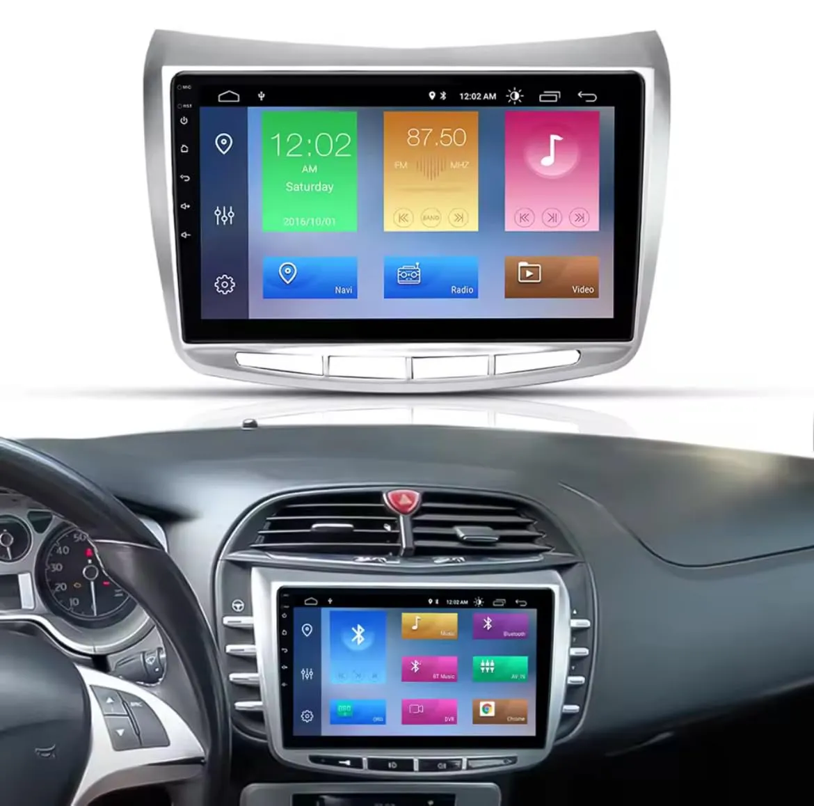 Lancia Delta [2008–2014] Autoradio CarPlay, Android Auto, 9 Pollici Touch GPS, Bluetooth, DSP, Wi-Fi, USB, Retrocamera, Playstore OCTACORE 4GB RAM 32GB ROM
