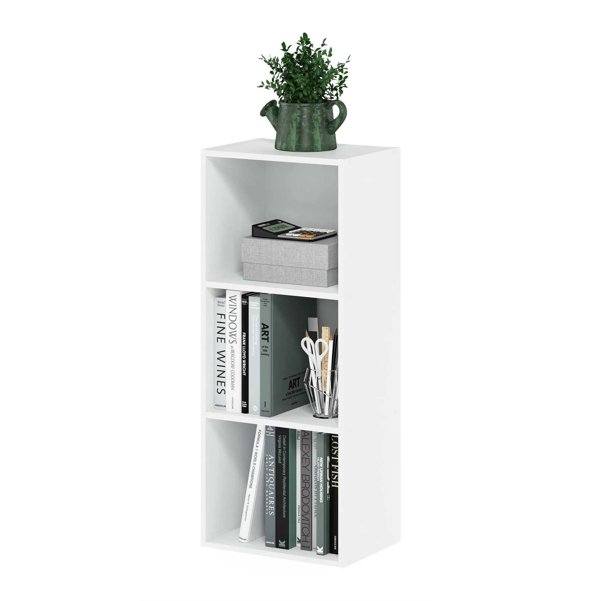 Furinno Luder Libreria a 3 ripiani aperti, Bianca
