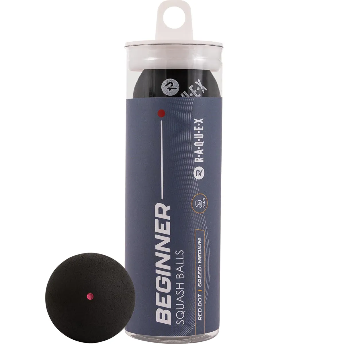 Raquex Palline da Squash (3 palline) – 4 Opzioni di Velocità: Elite Doppio Punto Giallo, Giallo Intermedio, Rosso per Principianti, Blu Novizio
