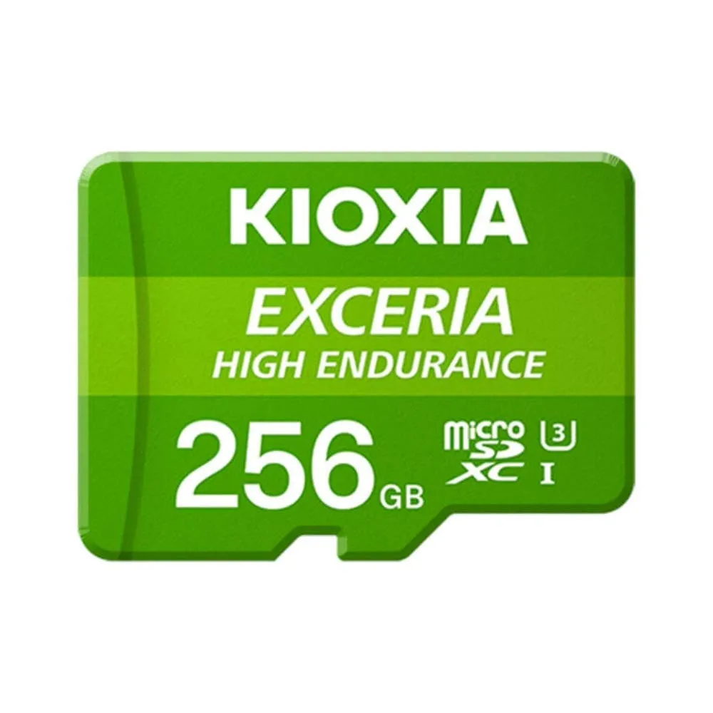 Kioxia 256 GB microSD Exceria High Endurance Flash Memory Card U3 V30 C10 A1 Lettura 100MB/s Scrittura 85MB/s LMHE1G256GG2
