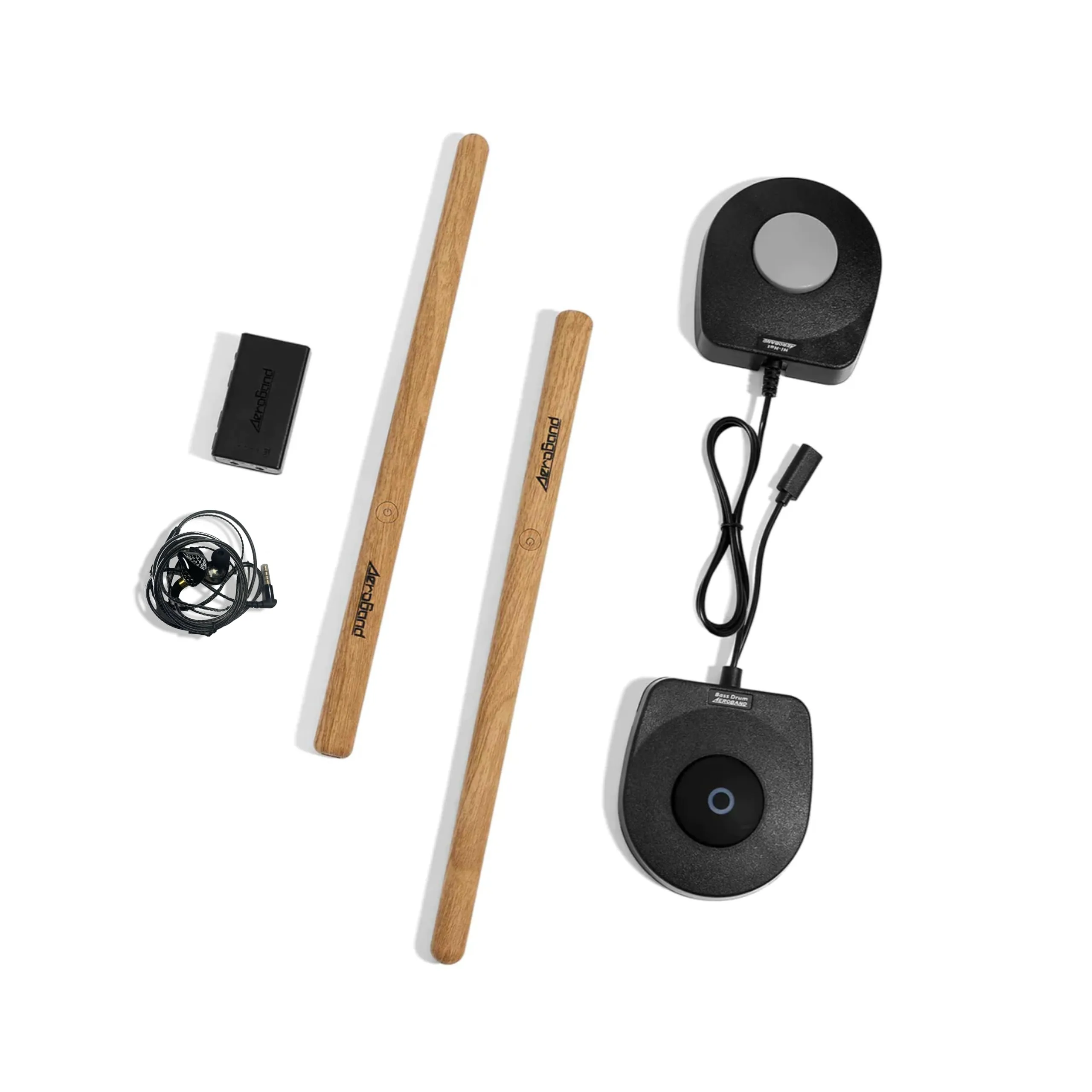 AeroBand Set batteria elettronica PocketDrum2 MAX (versione 2025), bacchette e pedali ad aria e adattatore Bluetooth, per suonare la batteria ovunque e in qualsiasi momento, 8 toni e USB Midi per