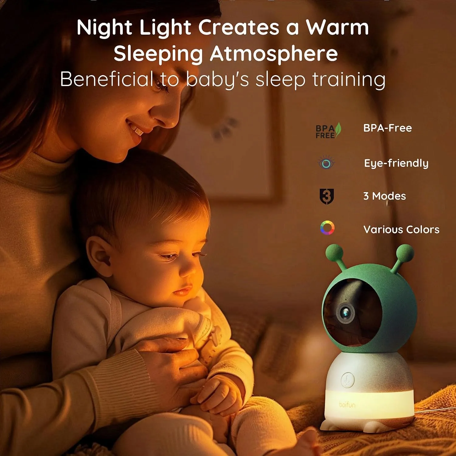 BOIFUN 2K Baby Monitor WiFi, Telecamera 360° con Luci Notturne e Display LCD 5" 3MP, Controllo da App e Monitor, Auto Tracking, Rilevamento Movimento e Suono IA