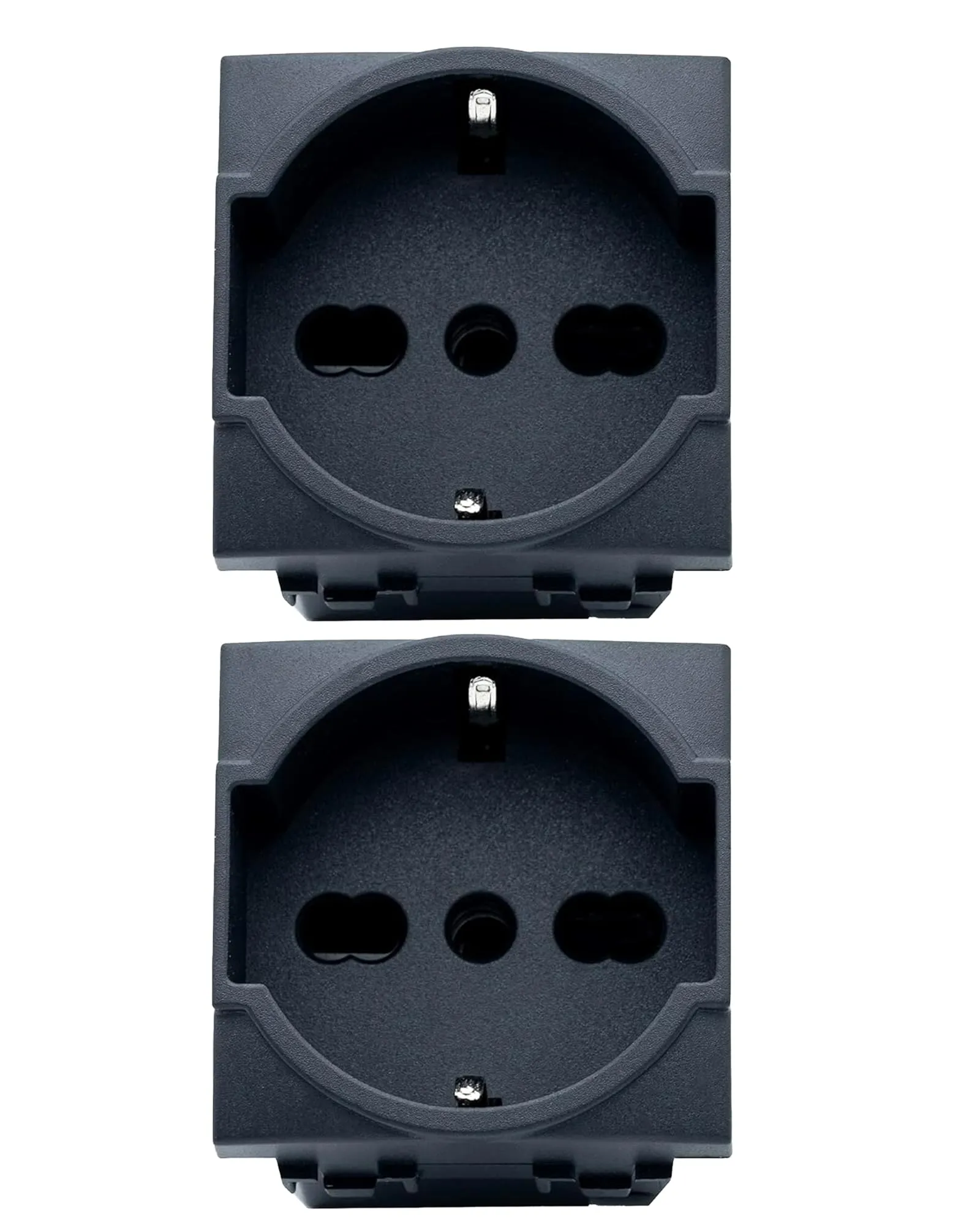 BRATEK - 2 prese schuko compatibili con presa schuko bticino living - Presa elettrica 2P+T 16A presa shuko-italiana compatibile con frutti bticino