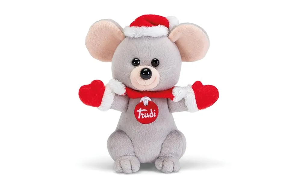 Trudino Topo Natale | Animali peluche idea regalo | 13x14x12 cm taglia XS | Trudini | modello 55571