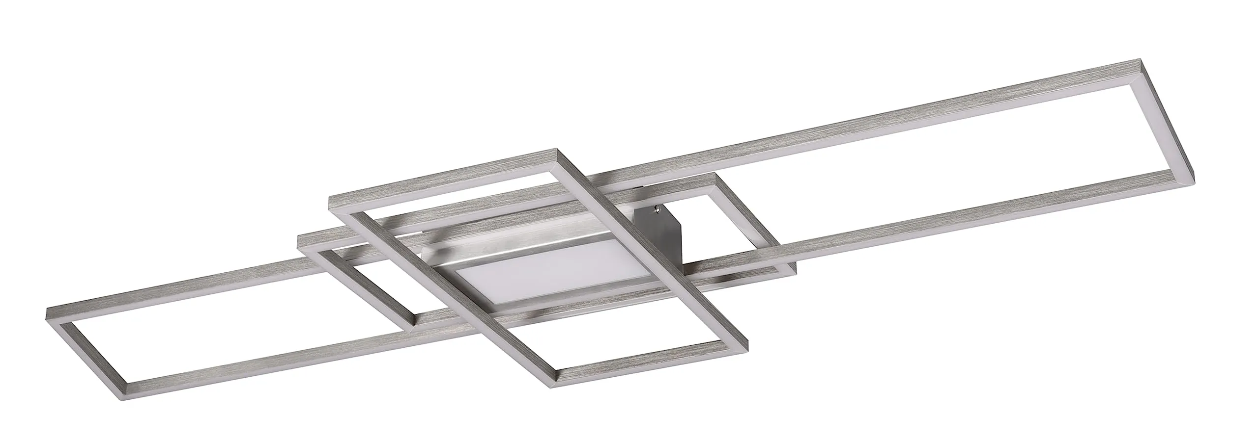 Trio, Plafoniera, Irvine incl. 1 x LED,SMD,60,0 Watt,3000-6500K,7100 Lm. Finitura: Metallo, Nichel opaco L:105,0cm, L:42,0cm, A:6,5cm Comando a distanza,