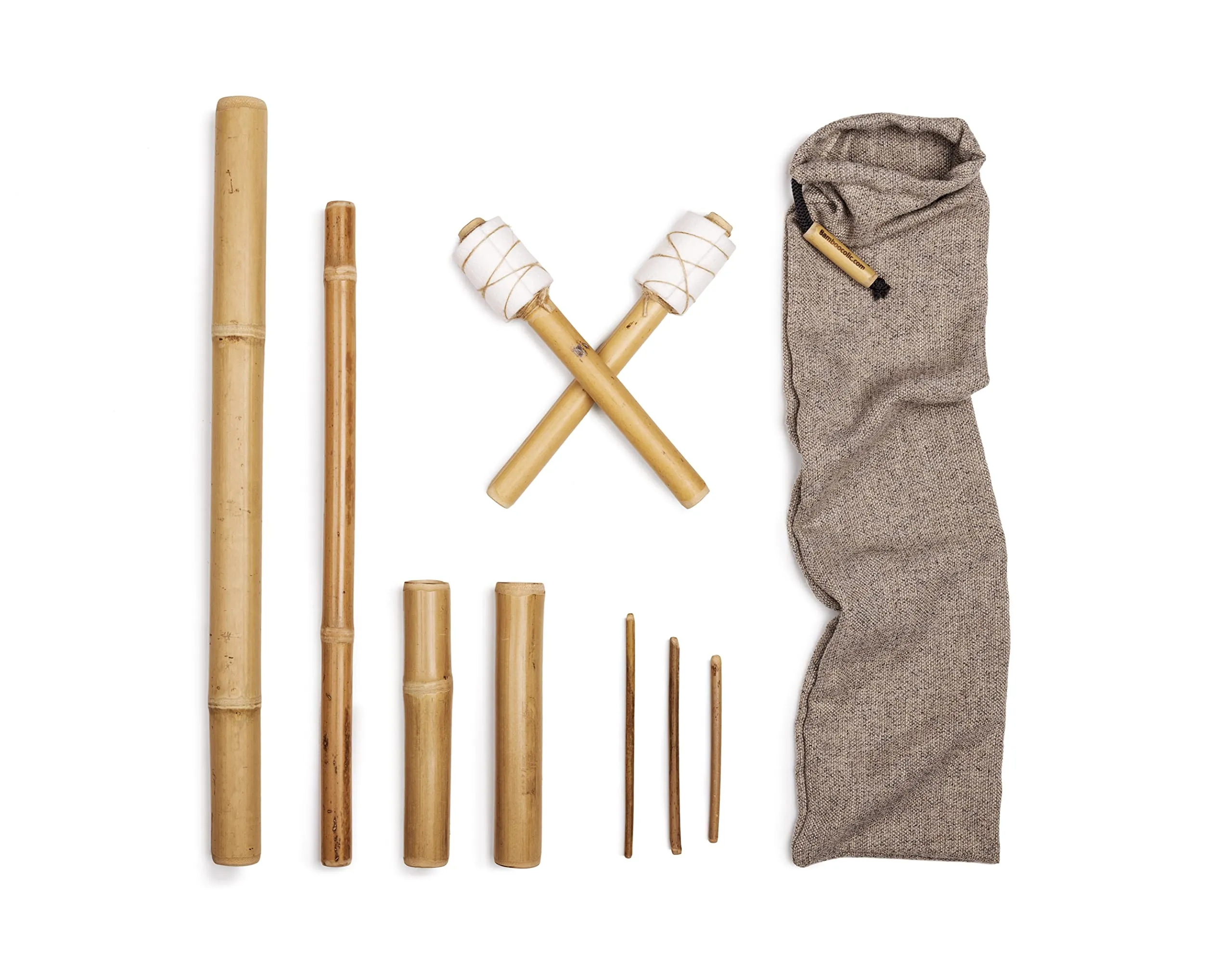 Bamboo Massage Kit 9 sticks + sacca omaggio - Made in Italy - kit bastoncini in legno per massaggi relax massaggio bambu bambù viso corpo terapia stick tool