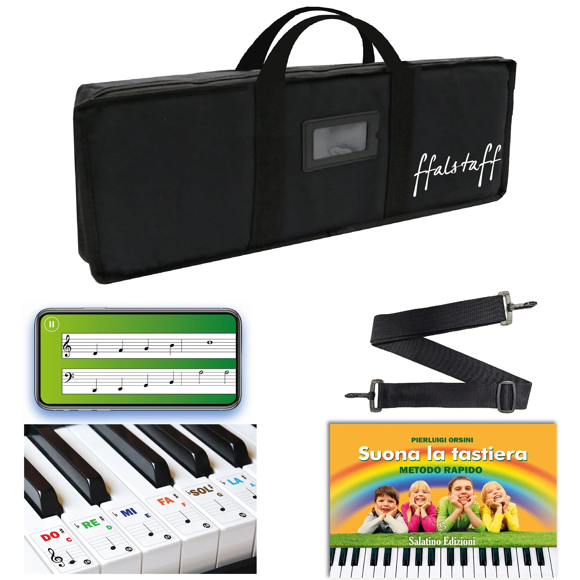 ffalstaff Borsa per tastiera 48x21x06 cm per Tastiera - Mini Synth - Controller | Manifattura di altissima qualità - Design Italiano (F48)