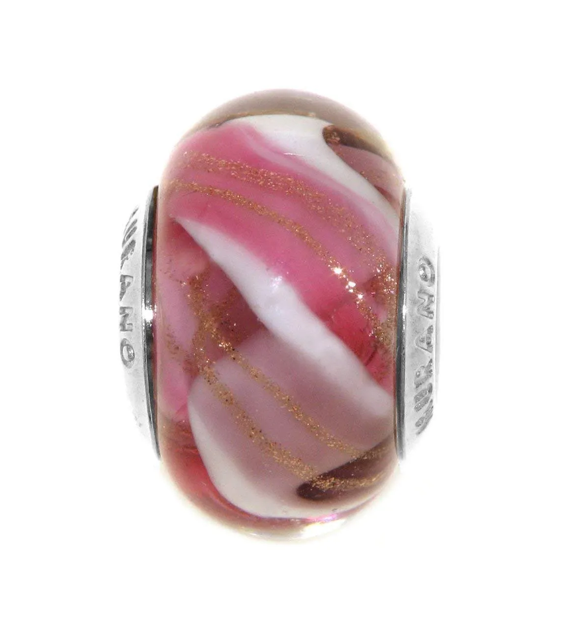 Venetiaurum - Charm Murrina in Vetro Originale di Murano e Argento 925 adatto a Bracciali Componibili - Gioiello Made in Italy Certificato