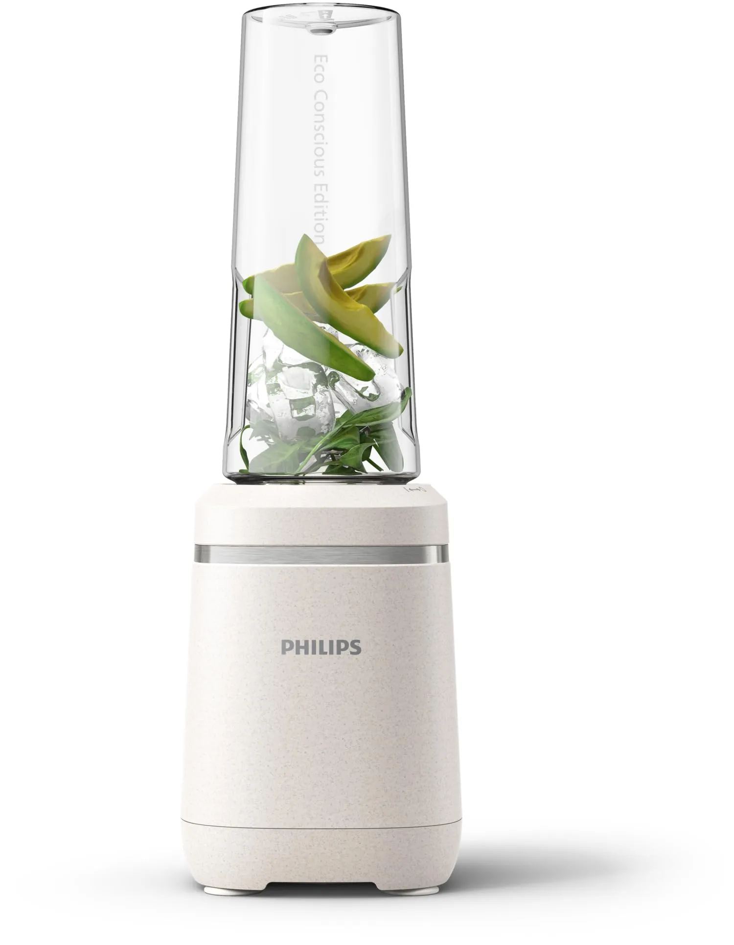 Philips Eco Conscious Edition Frullatore serie 5000, Tecnologia ProBlend, App HomeID, Lama estraibile, Bicchiere Tritan™ Renew da 600 ml, Plastica bio, Opaca Bianca (HR2500/00)