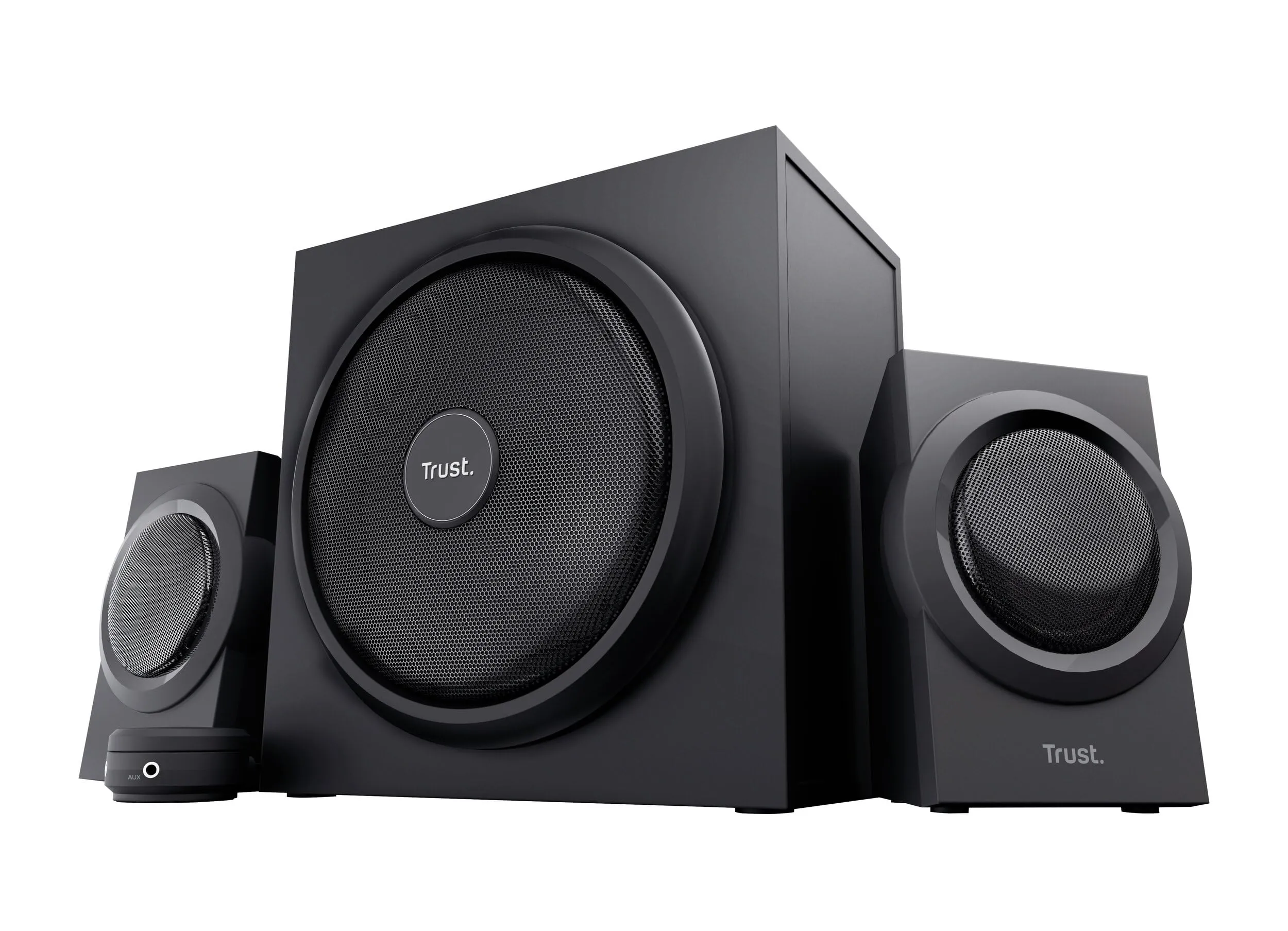 Trust Yuri Set Di Altoparlanti 2.1 Con Subwoofer, Casse Per PC, Potenza Di Picco Di 120 W, Subwoofer In Legno Con Potente Driver Da 5.25 Pollice, PC/Laptop/Tablet/Smartphone