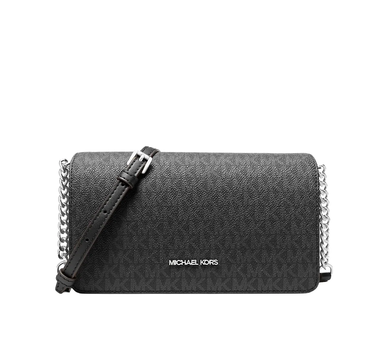 Michael Kors Jet Set Signature Logo Crossbody Bag Black PVC