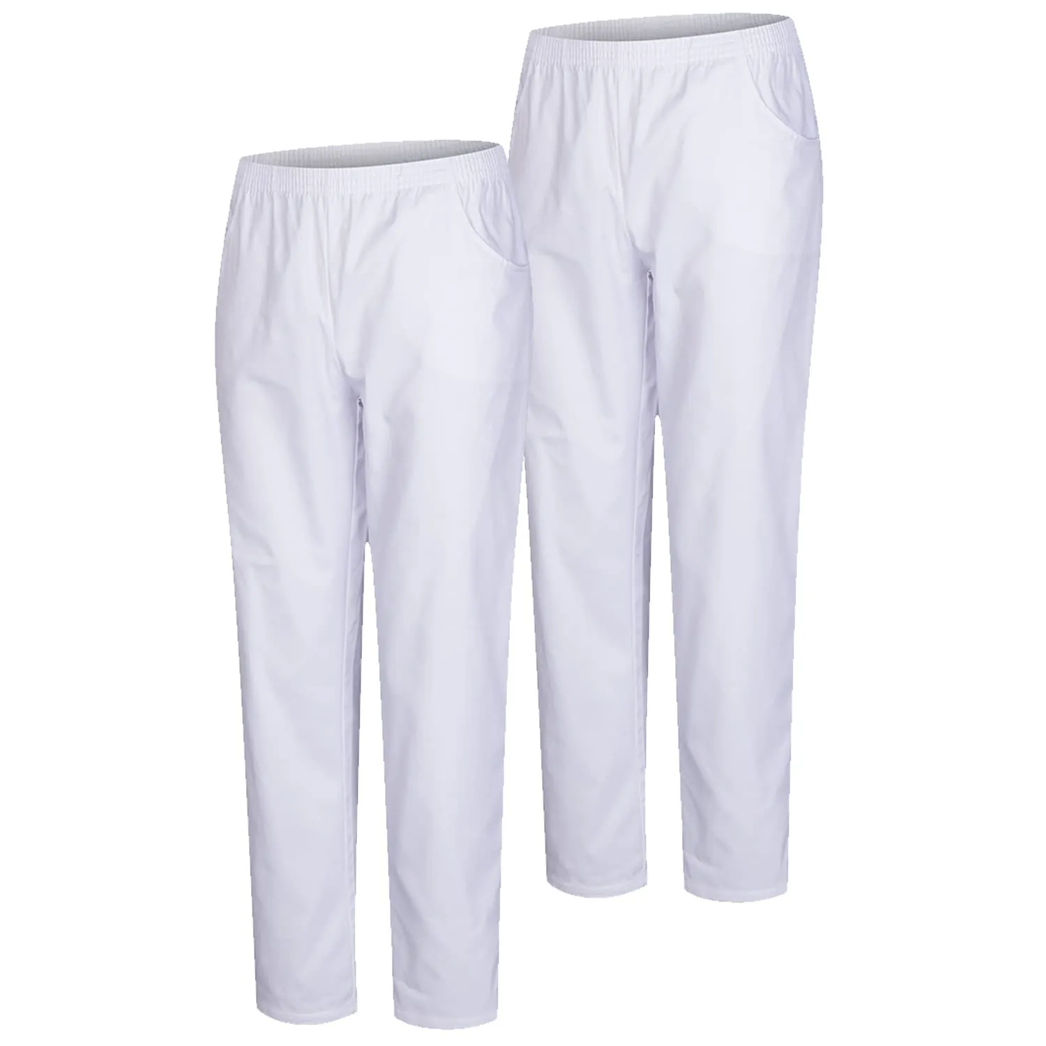 MISEMIYA - Confezione 2 Pz - Pantaloni Sanitari Unisex - Divise MEDICHE Divise SANITARIE Pantaloni da Lavoro - RIF. 8312 * 2 pz - Large, Bianco 21