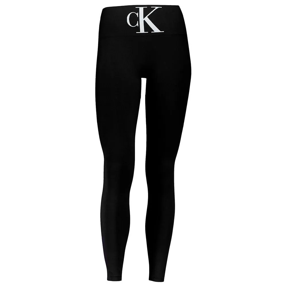 Calvin Klein High-Waist Monogram, Donna Leggings, Nero (Nuovo), S