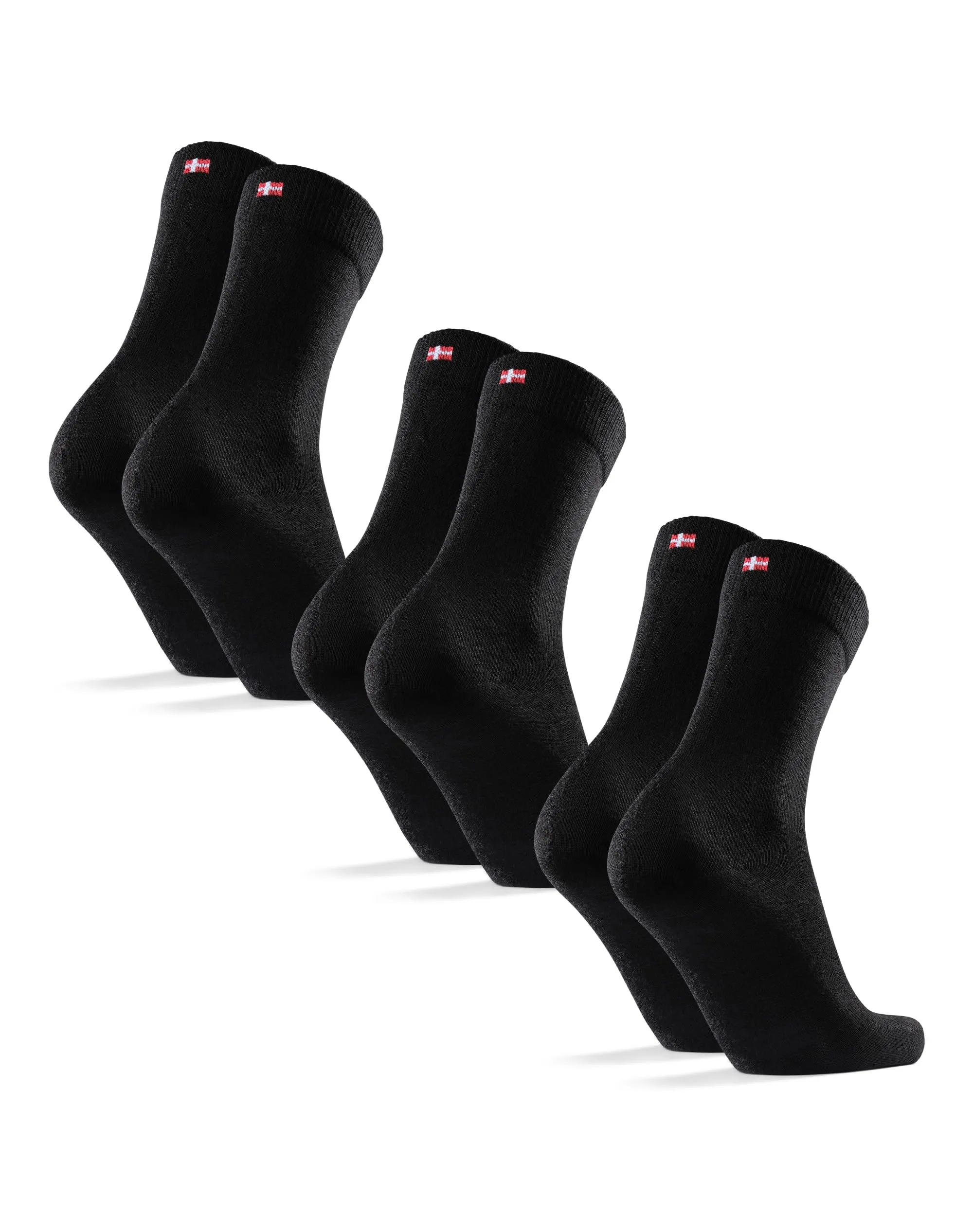 DANISH ENDURANCE Calze in Lana Merino, Calzini Classici Traspiranti, da Uomo e Donna, 3 o 5 Paia, Nero, 43-47