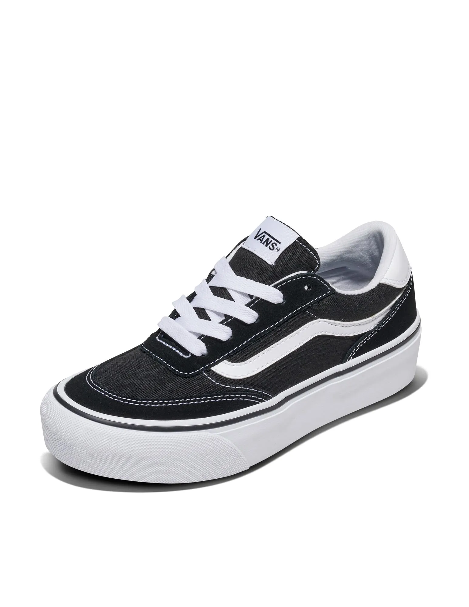 Vans Brooklyn LS Platform, Scarpe da Ginnastica Donna, Suede And Black And White, 38 EU