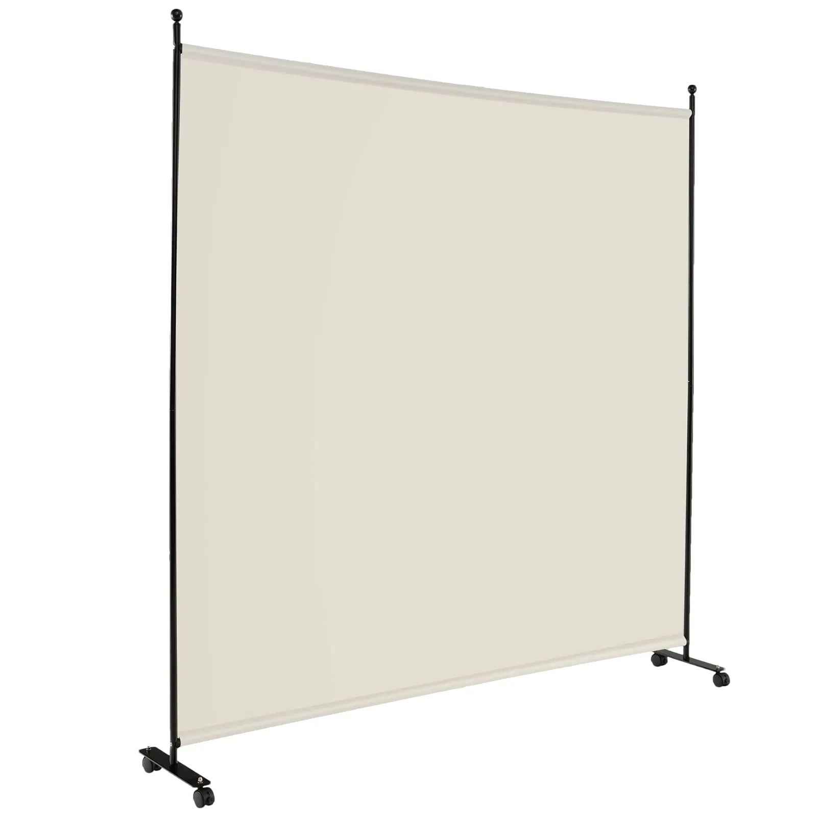 COSTWAY Separé Divisorio Singolo 184 x 184 CM, Paravento da Interno ed Esterno con Ruote Bloccabili, Pannello Divisorio per Ambienti Interni Portatile da Soggiorno Camera da Letto e Ufficio (Bianco)
