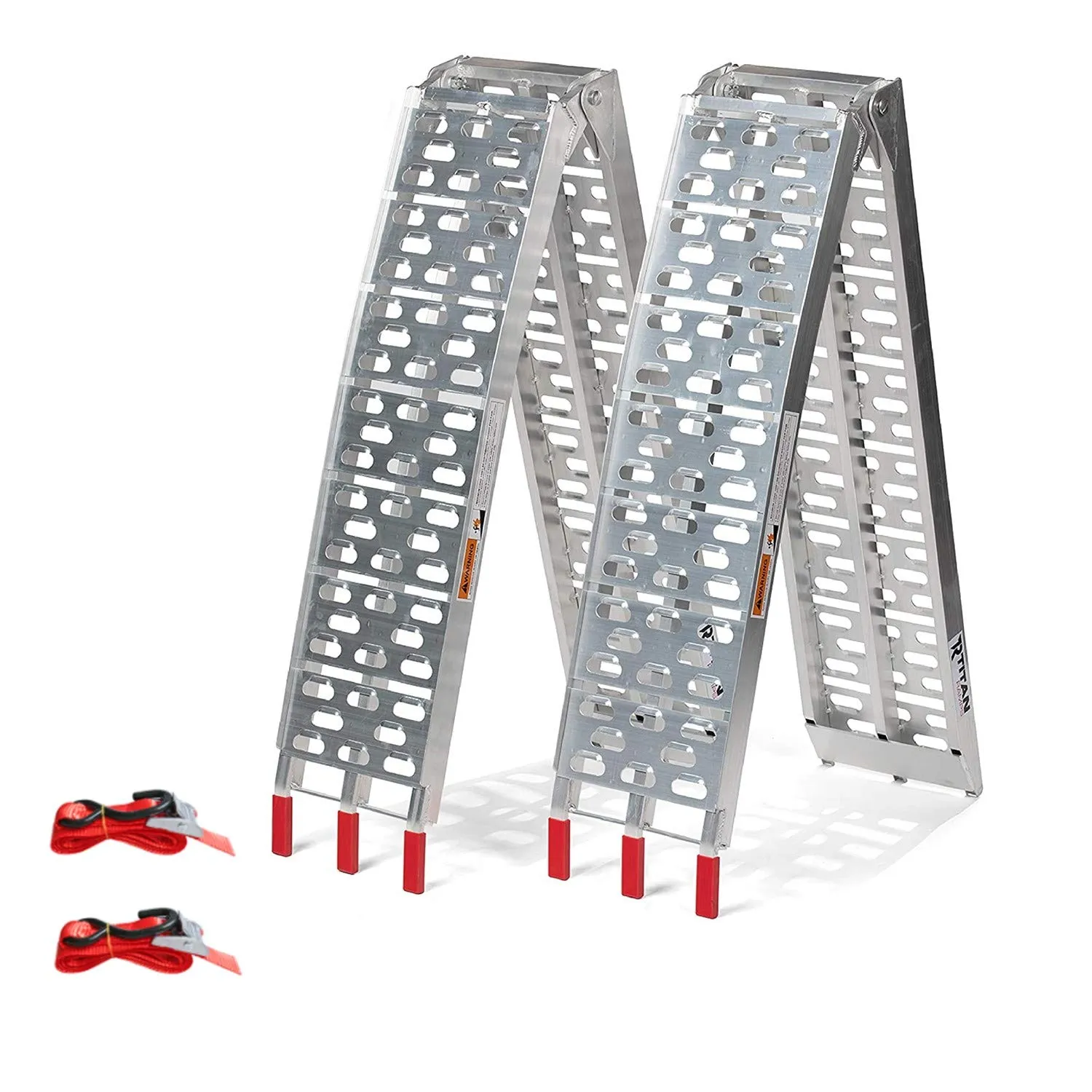 Lospitch 2 rampe di carico pieghevoli, in alluminio, per moto, 680 kg, antiscivolo, pieghevole, per ATV, quad, auto