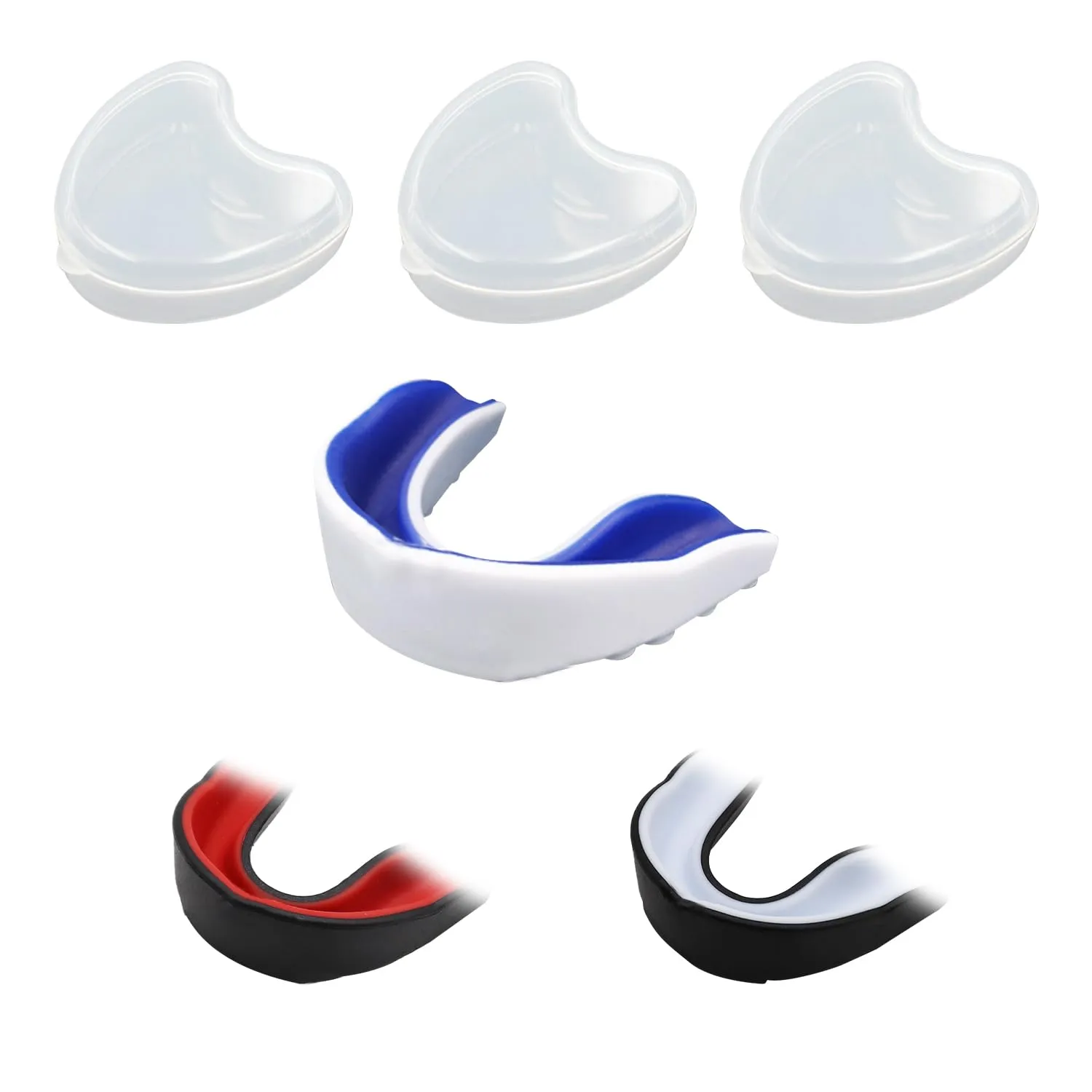 SYEYCW 3 Pezzi Paradenti per Bambini Junior, Scudo Paradenti Gengivale Sportivo Modellabile con Trasparente Portatile Custodia, per Boxe, MMA, Rugby, Hockey, Basket (da 6 a 12 Anni)