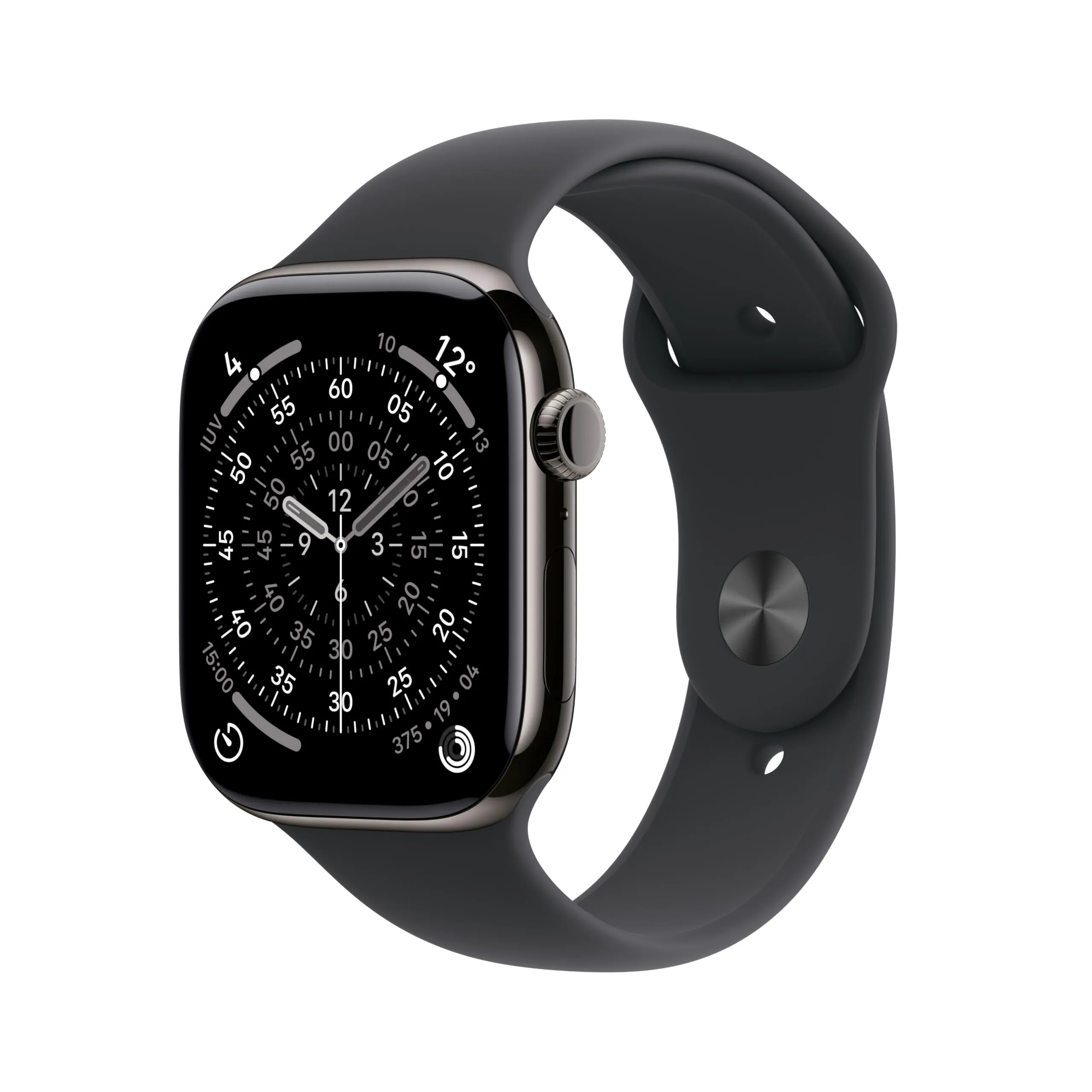 Apple Watch Series 11 GPS + Cellular, Cassa 46 mm in titanio ardesia con Cinturino Sport nero - M/L