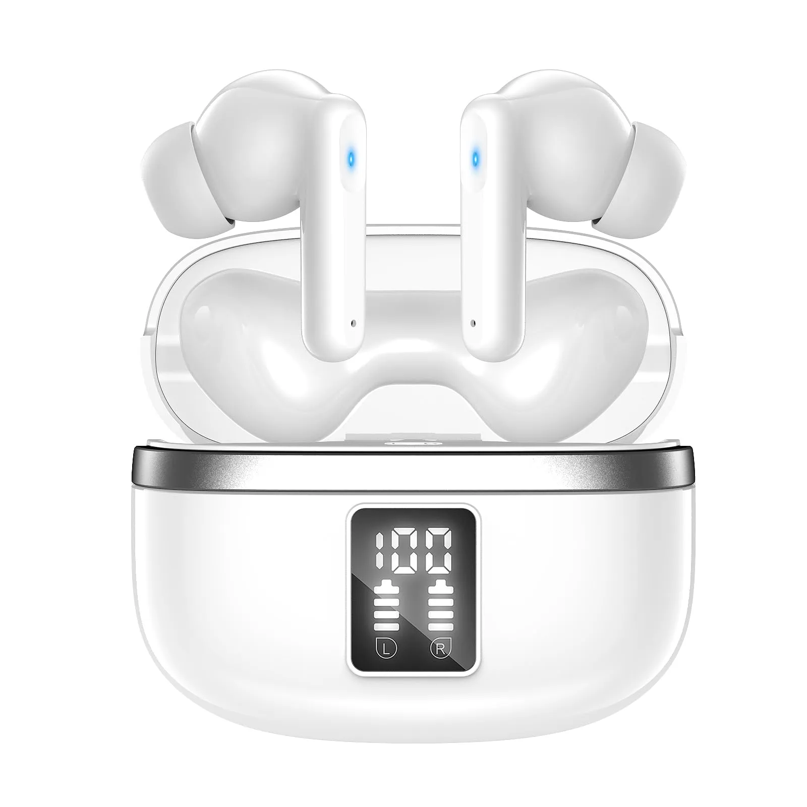 JBMI Cuffie Bluetooth, Auricolari Bluetooth 5.3 In Ear Stereo con 4 Microfono ENC, 60 Ore Cuffiette Wireless Cancellazione Rumore, Auricolare IP7 per iPhone e Androide, Earbuds Sportive