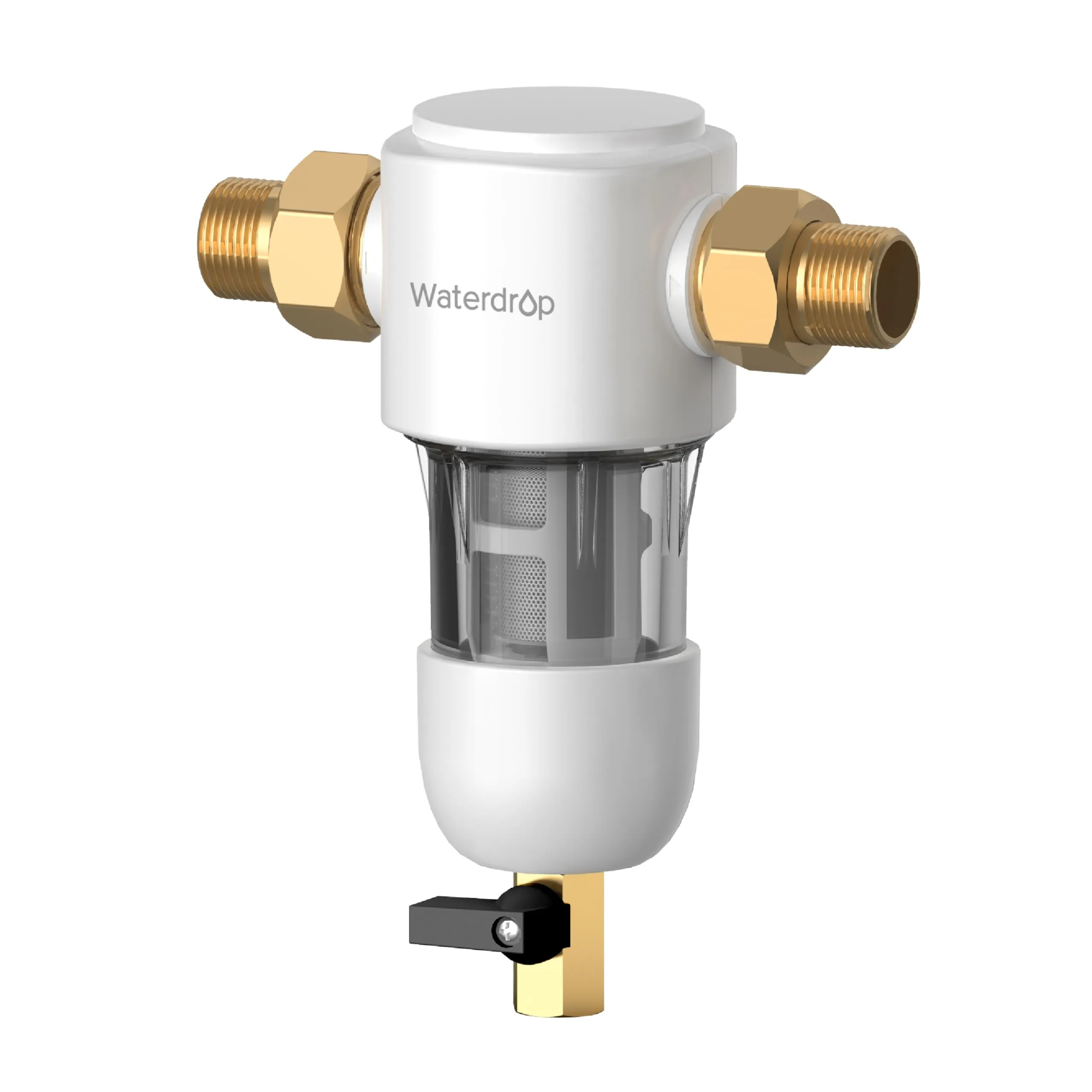 Waterdrop Filtro per Sedimenti a Pulizia Rapida, Filtro per Sedimenti Riutilizzabile per Tutta la Casa, Sistema di Prefiltrazione Lavabile per Acqua di Rete/Pozzo, 1" + 3/4" MNPT, WD-PF01