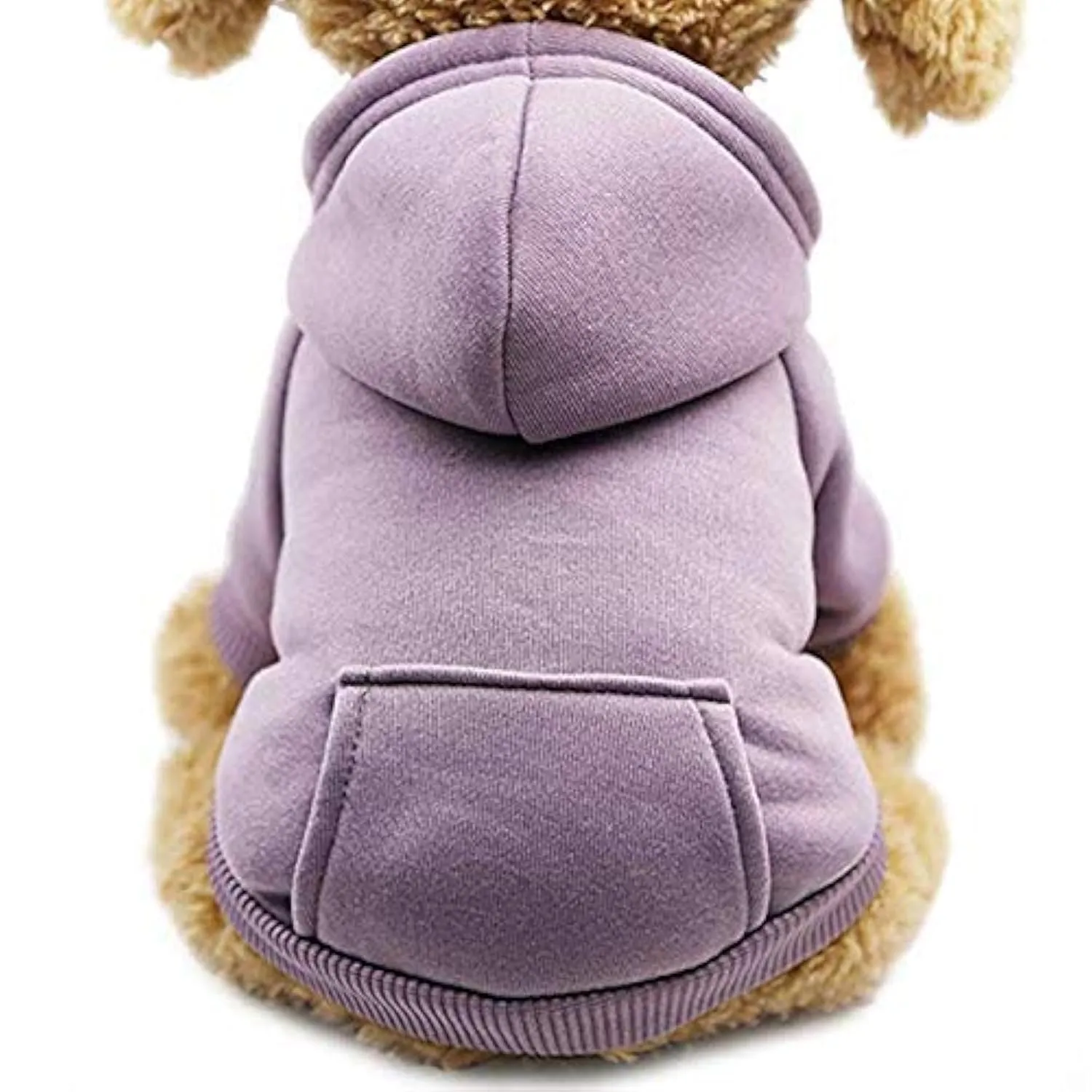 Idepet Felpa con Cappuccio per Cane Animale Domestico Autunno Inverno Cappotto Caldo Vestiti per Cani in Cotone Tinta Unita con Tasca Tuta da Cane Pullover Outdoor per Cani di Piccola Taglia