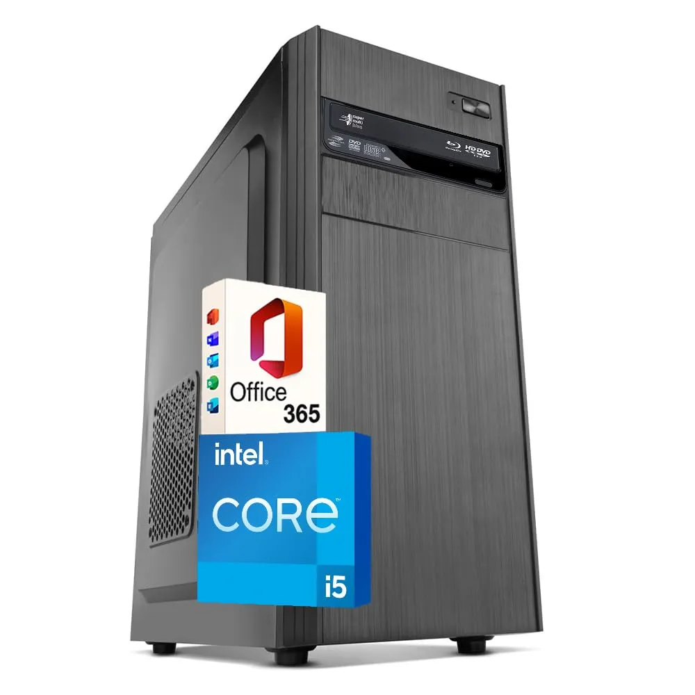 Betazon PC Fisso Desktop NUOVO • Cpu intel core i5 • 16GB RAM DDR4 • 256GB SSD + 512GB HDD • Windows 11 Pro • WiFi • Office 365 • Pronto All'Uso • USB 3.0 • PC Professionale per Ufficio, Casa, Scuola