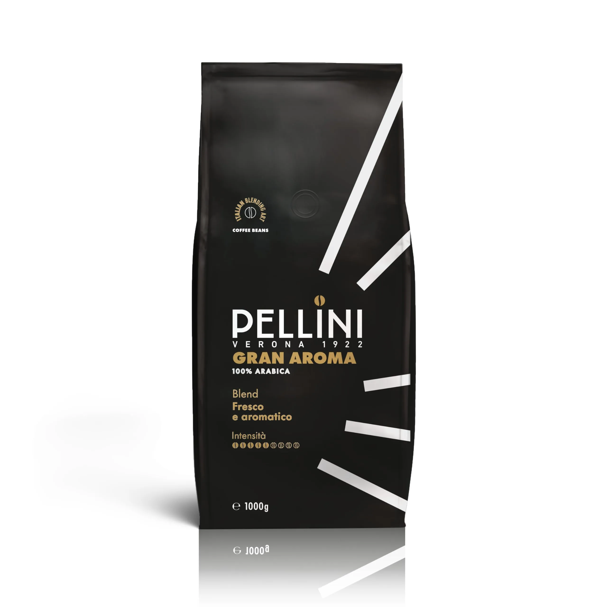 Pellini N.3 Gran Aroma, Caffè in Grani per Espresso 1kg, Miscela 100% Arabica dal Gusto Deciso e Armonioso, Caffè in Chicchi a Tostatura Lenta