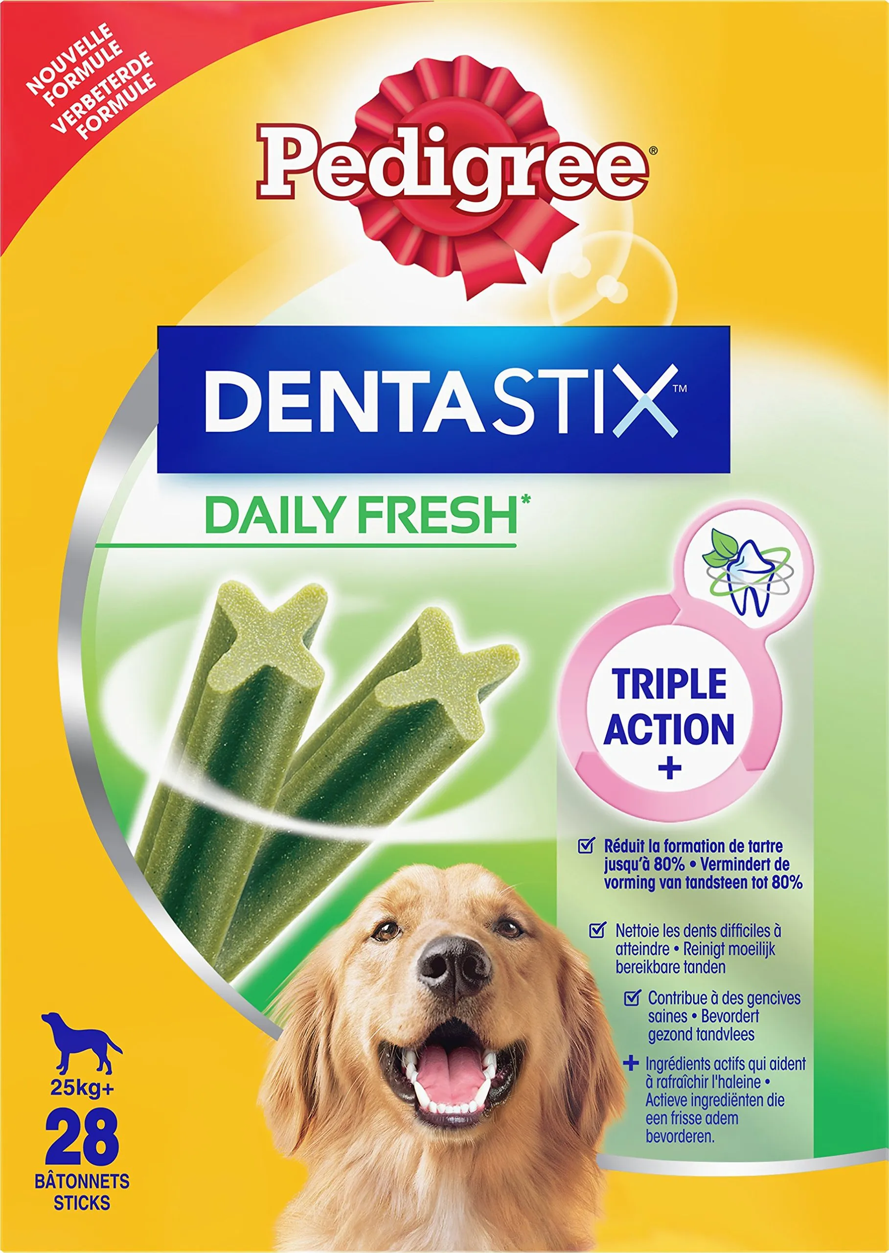 Pedigree Dentastix Fresh 112 Snack per la Igiene Orale (Cane Grande superiore a 25 kg) 270 g 28 Pezzi - 4 Confezioni da 28 Pezzi (112 Pezzi totali)