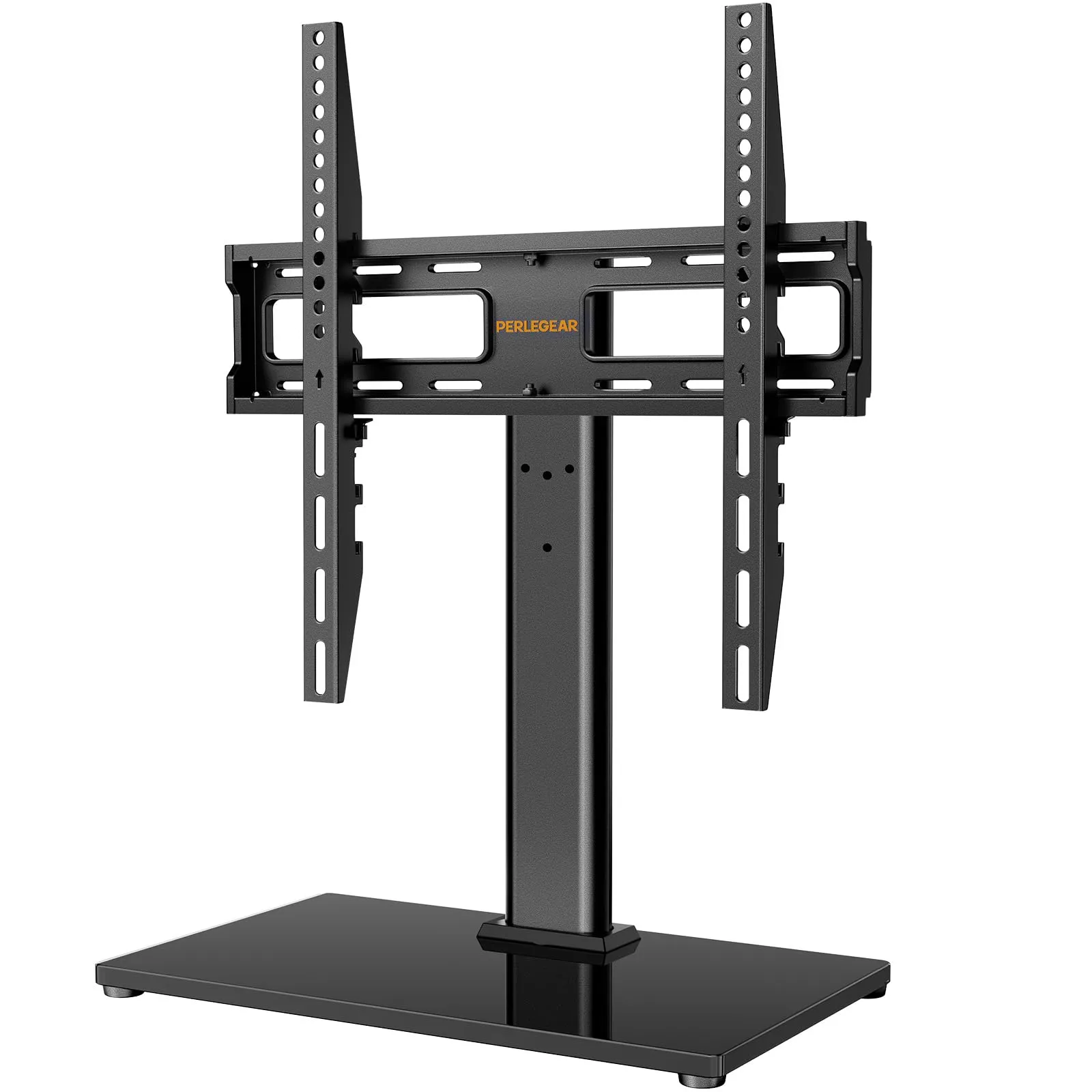 Supporto Girevole da Tavolo per TV da 26-60 Pollici - Piedistallo per TV Regolabile in Altezza con Base in Vetro Temperato, VESA Max 400x400mm, Fino a 40 kg