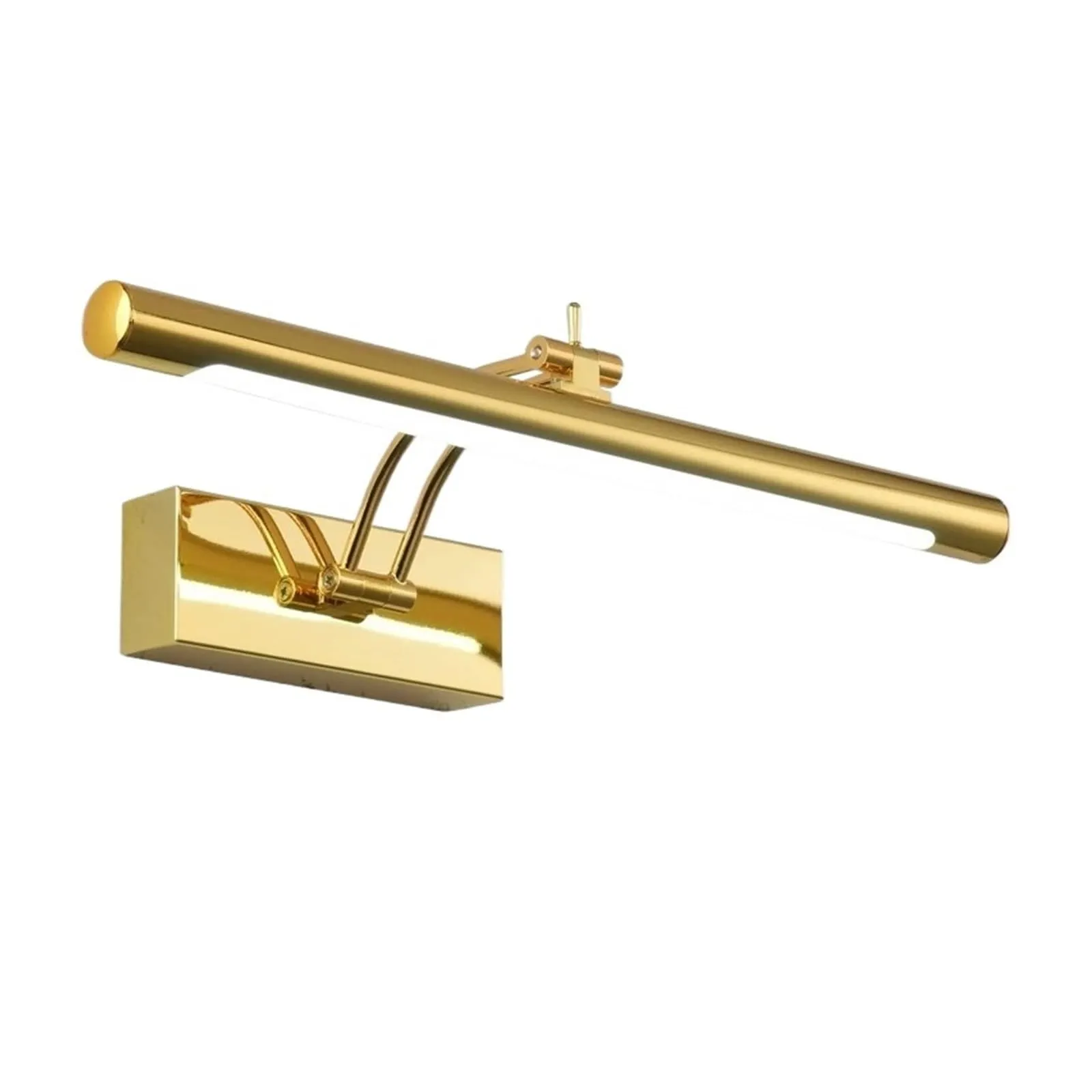 BAFEIYA Luci per quadri da parete Lampada da parete moderna for bagno a LED, acciaio inossidabile impermeabile L40 / 55 / 70CM, applique for specchio da interno con interruttore(GOLDEN,9W 40CM)