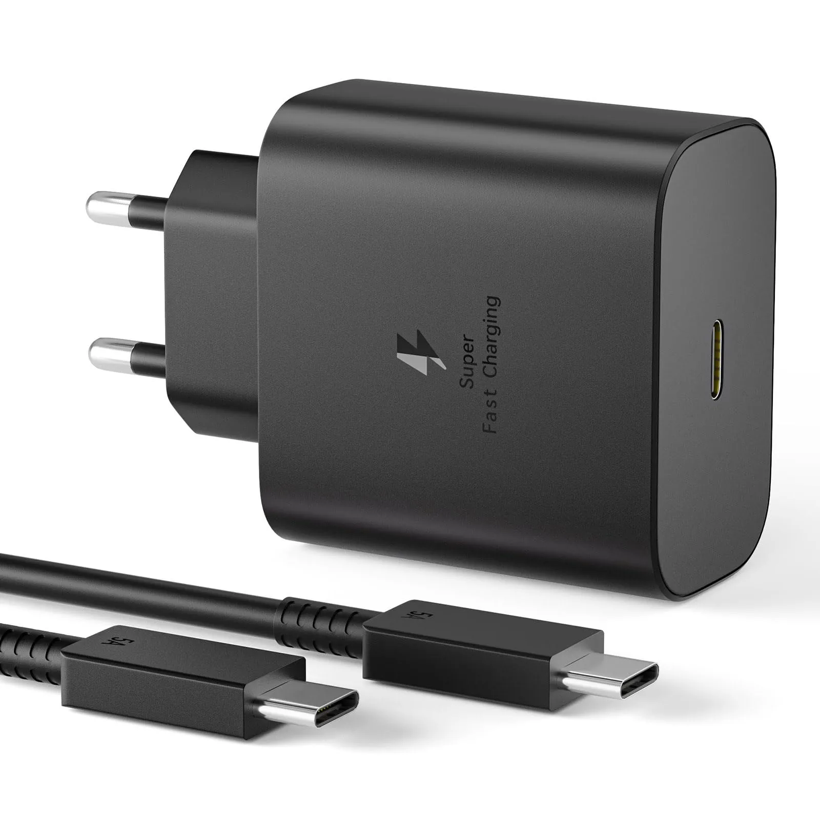 Caricabatterie 45W, Caricatore USB C Rapido per Samsung Galaxy S25 S24 S23 S23+ /S23 Ultra/S22/S21/S20/Note20/A73/A53/S10 con 1.5M Cavo, USB C Caricatore Tipo C Spina Ricarica Adattatore