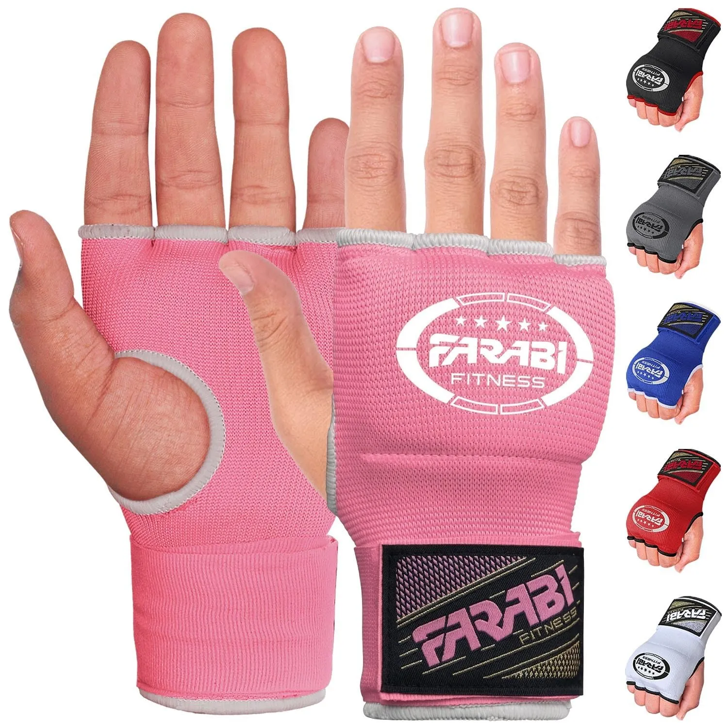Farabi Sports sottoguanti boxe Adulti Inner Hand Wraps Uomini e donne fasce boxe Allenamento MMA Muay Thai sottoguanti (Rosa, S/M)