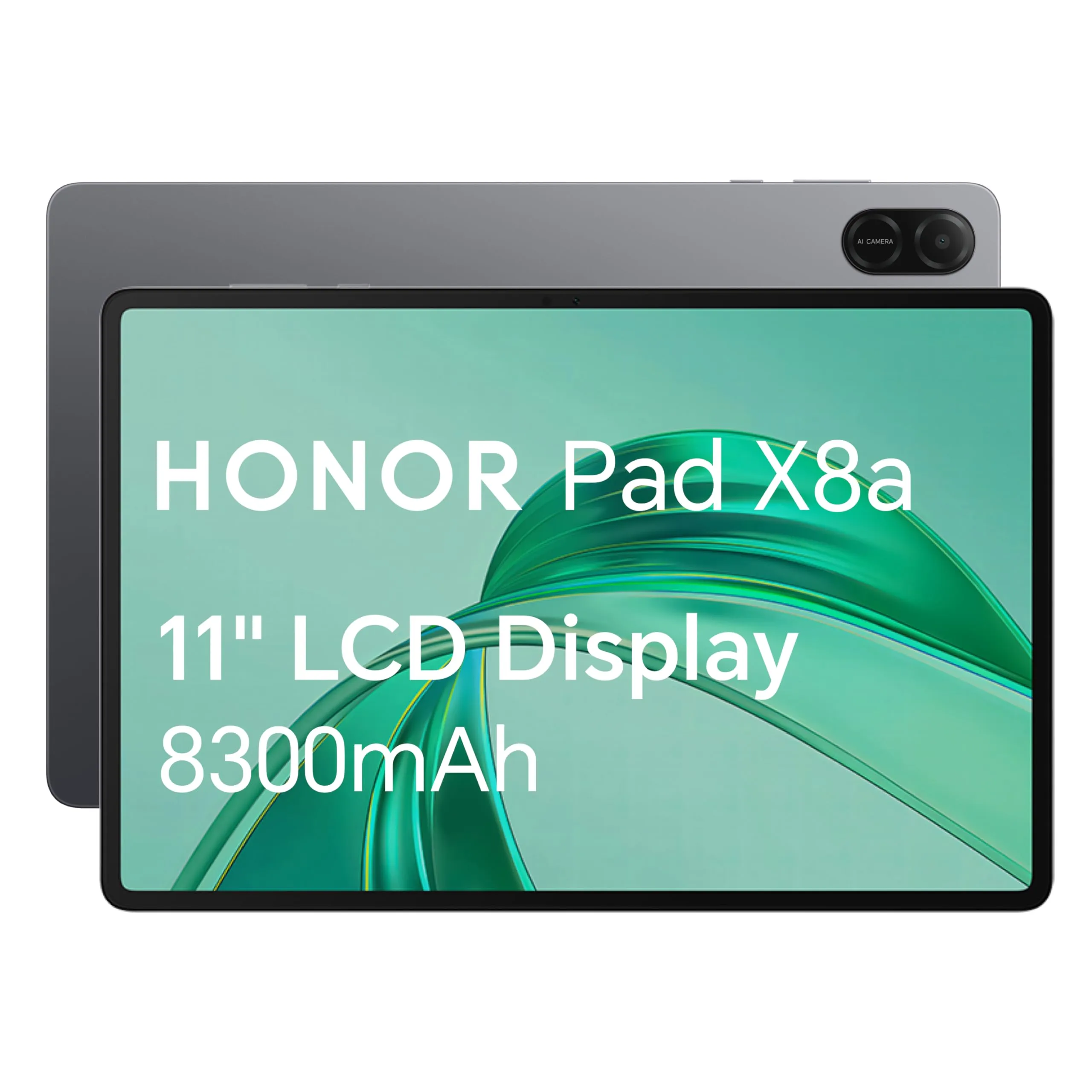 HONOR Pad X8a, tablet Wi-Fi da 11 pollici, memoria da 128 GB, batteria 8300 mAh, quad-altoparlante, design sottile in metallo, Android 14, grigio siderale