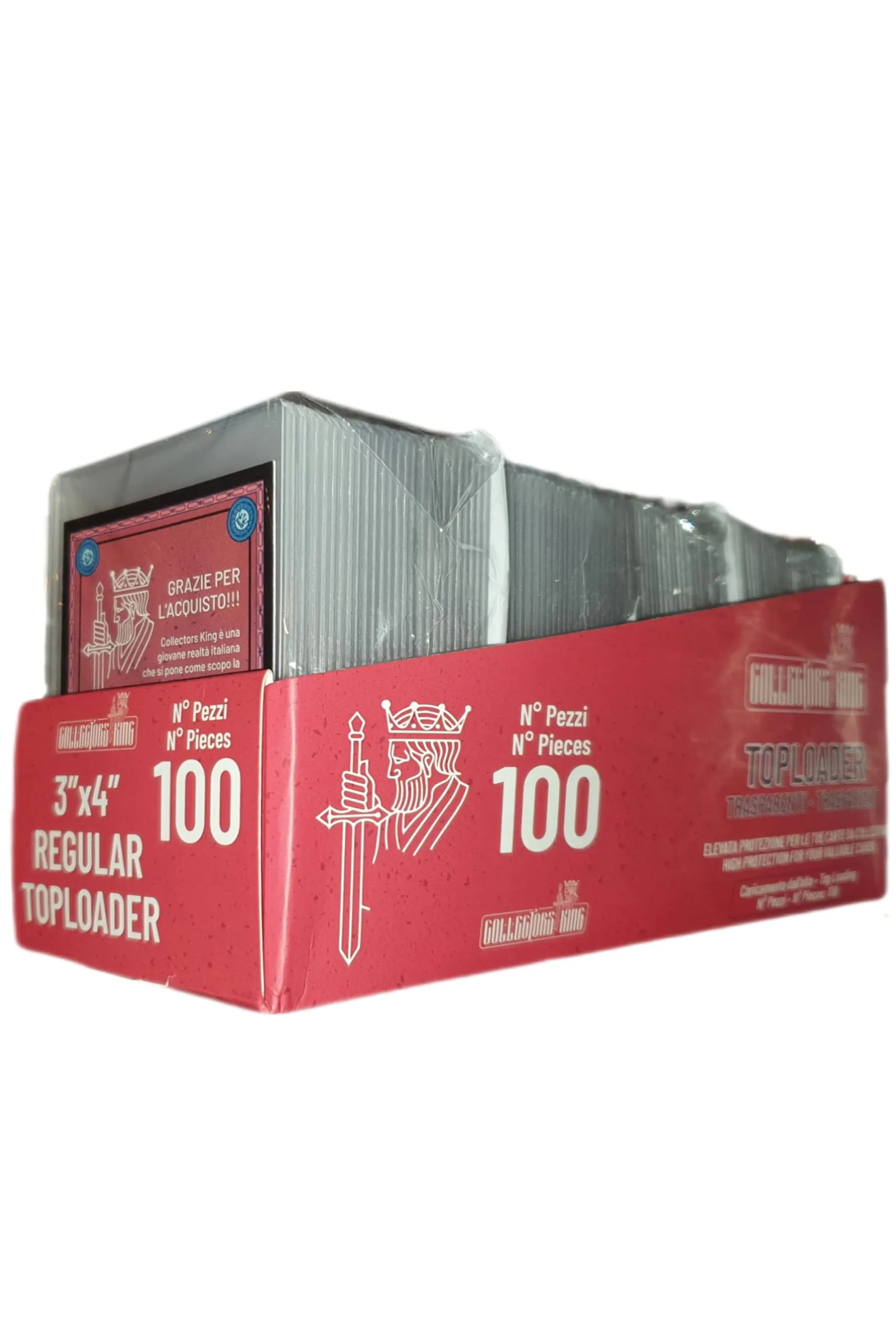 Collectors King Top Loader Magic – 100 Toploader Protettive Trasparenti Compatibili Adatte per Carte da Gioco top loader Magic MTG, Poke Go Gx Ex, OnePiece OP 4 Pacchetti da 25Pz